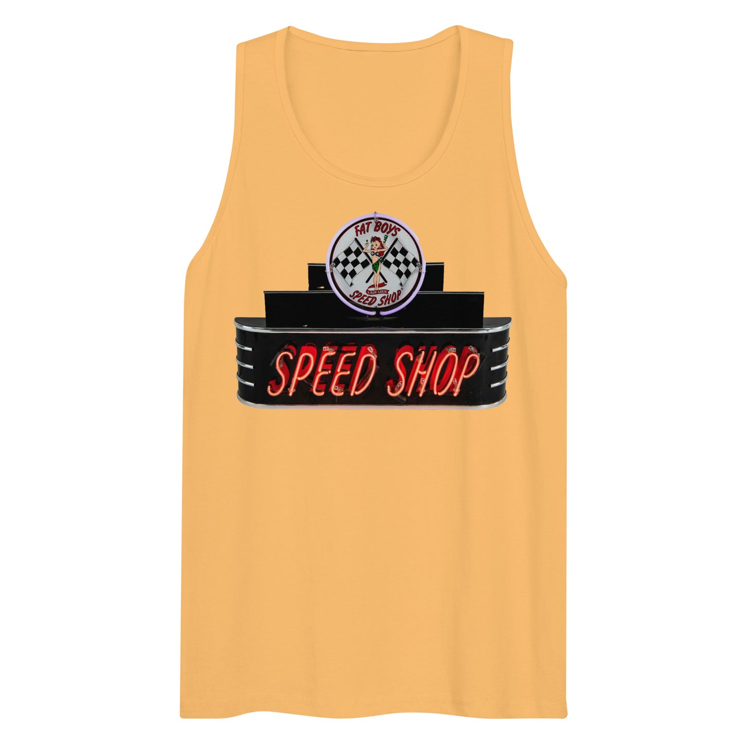 Vintage Neon Speed Shop Sign Men’s premium tank top