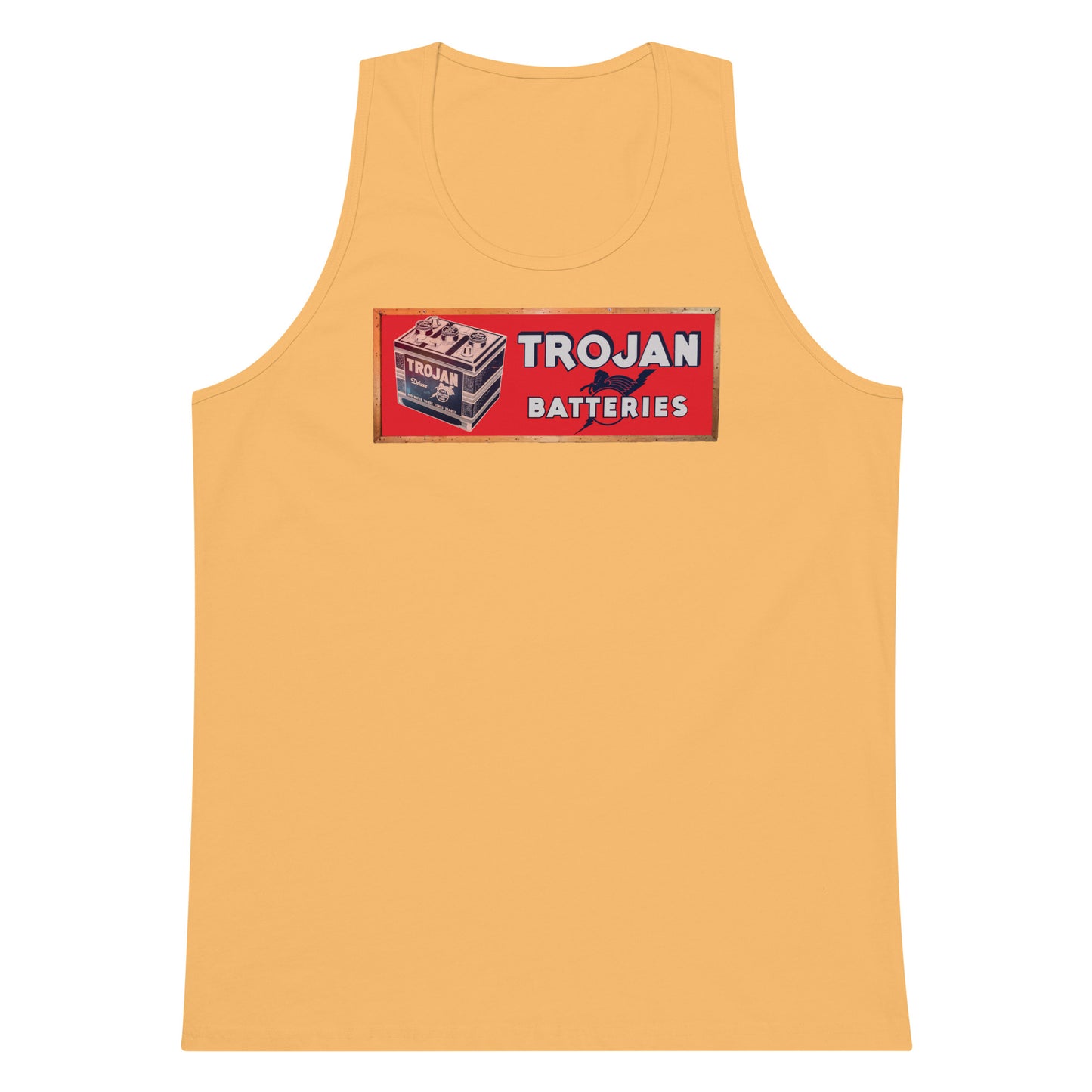 Vintage Trojan Battery Sign Men’s premium tank top