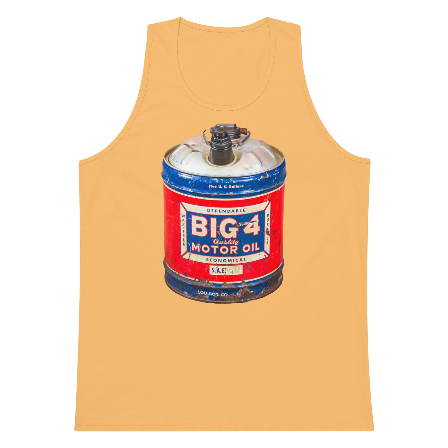Vintage Motor Oil Steel Gallon Style Men’s premium tank top