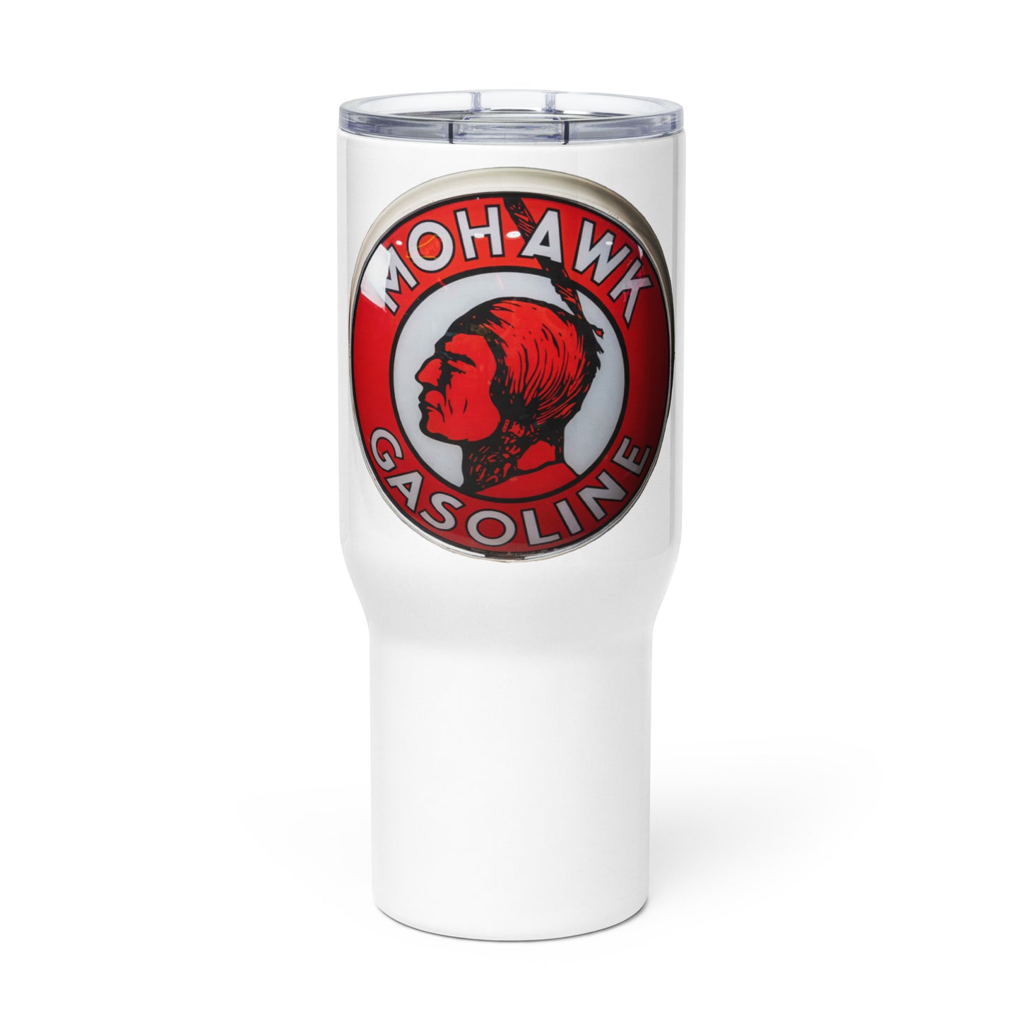 Vintage Mohawk Gas Globe Travel mug with a handle