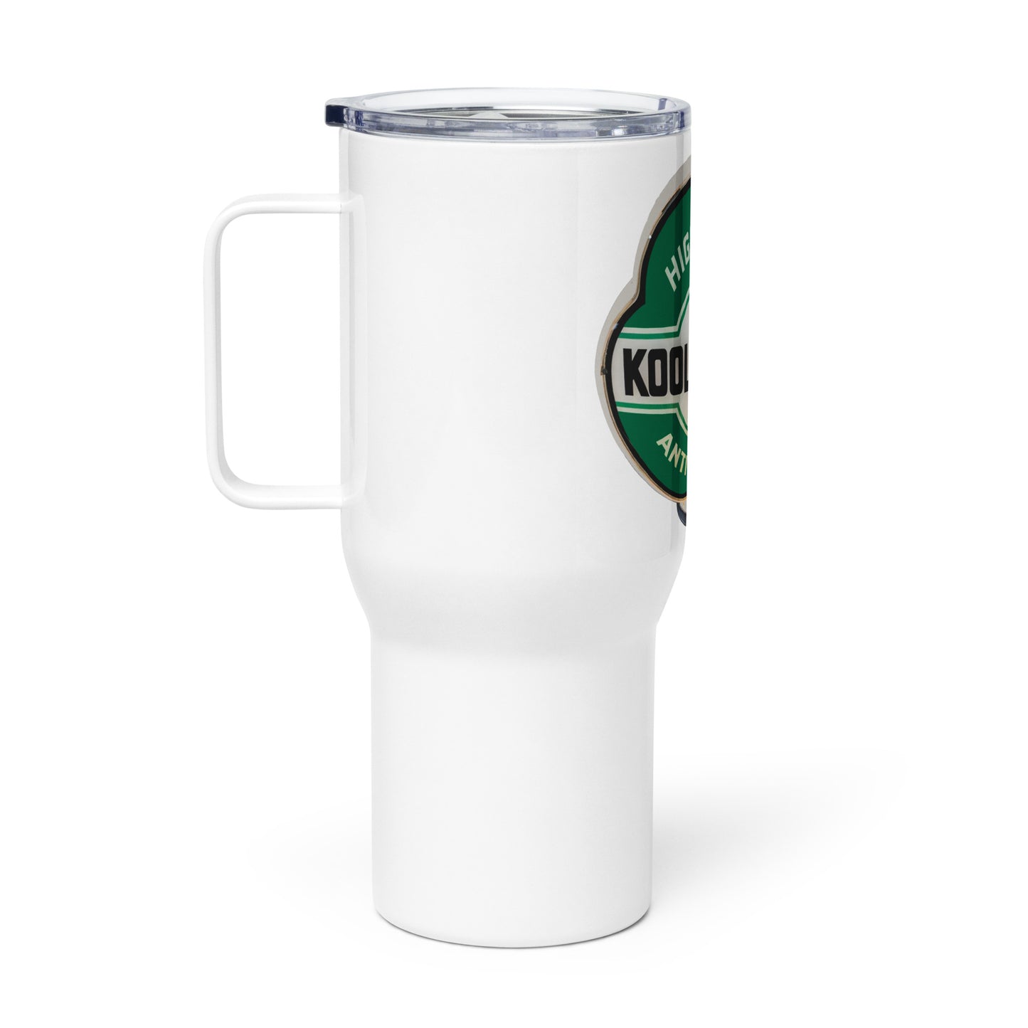Vintage Kool Motor Globe Style Travel mug with a handle