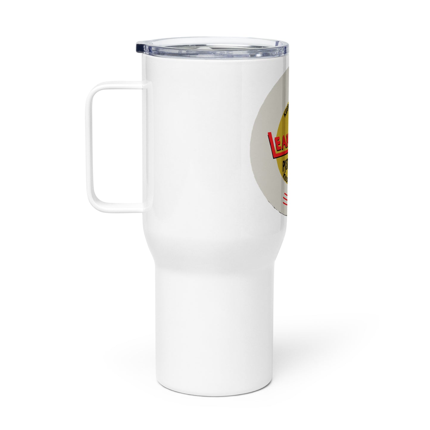 Leak-proof Vintage Oil Can Patina Style Travel mug with a handle