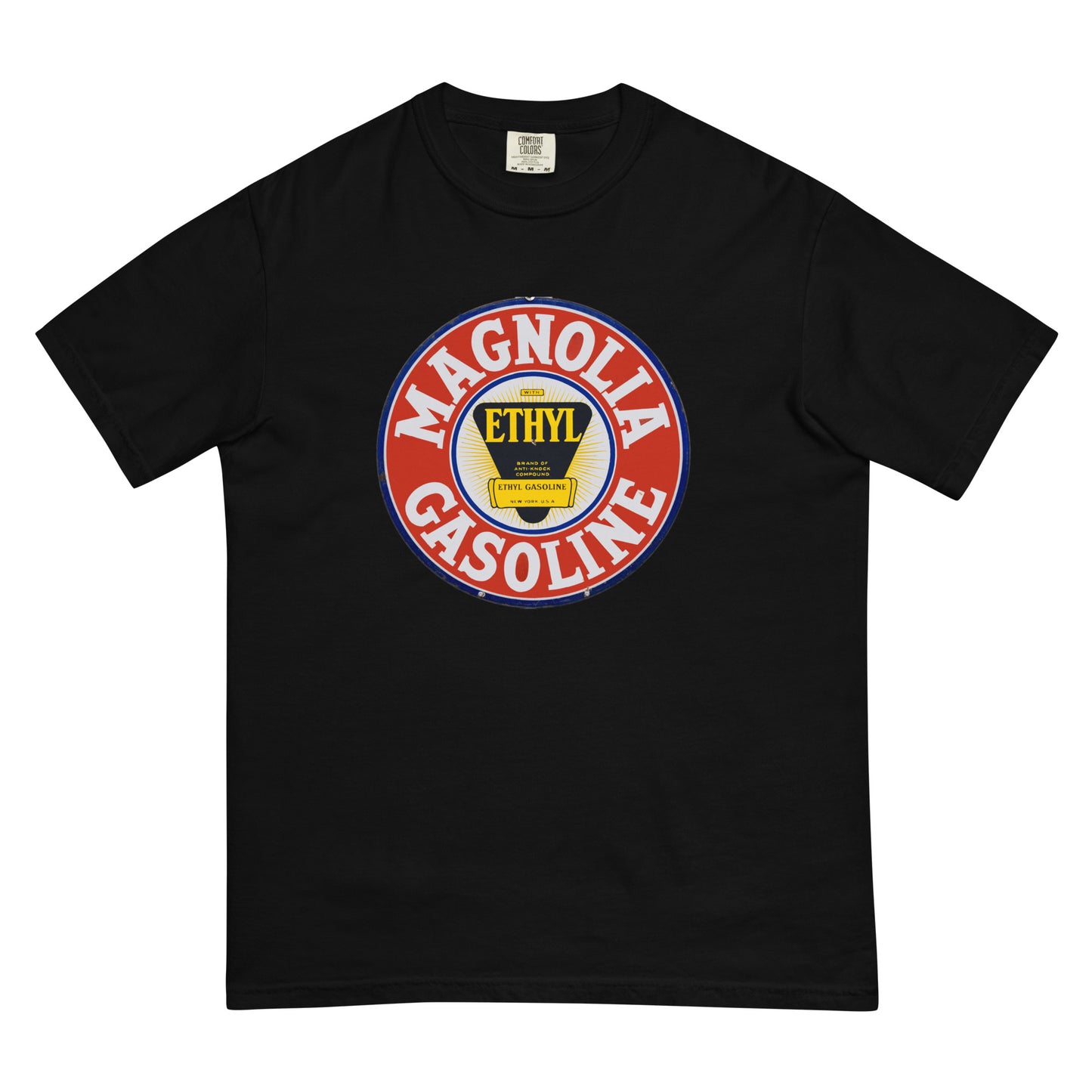 Retro Tin Gas Sign Magnolia Unisex garment-dyed heavyweight t-shirt