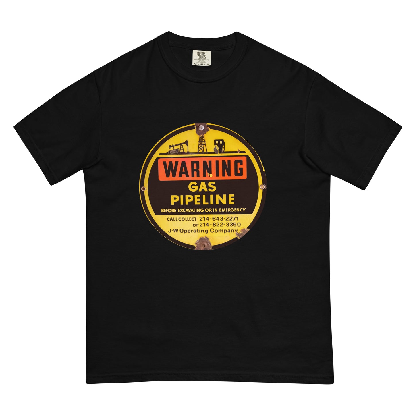 Retro Gas Warning Sign Tin Unisex garment-dyed heavyweight t-shirt