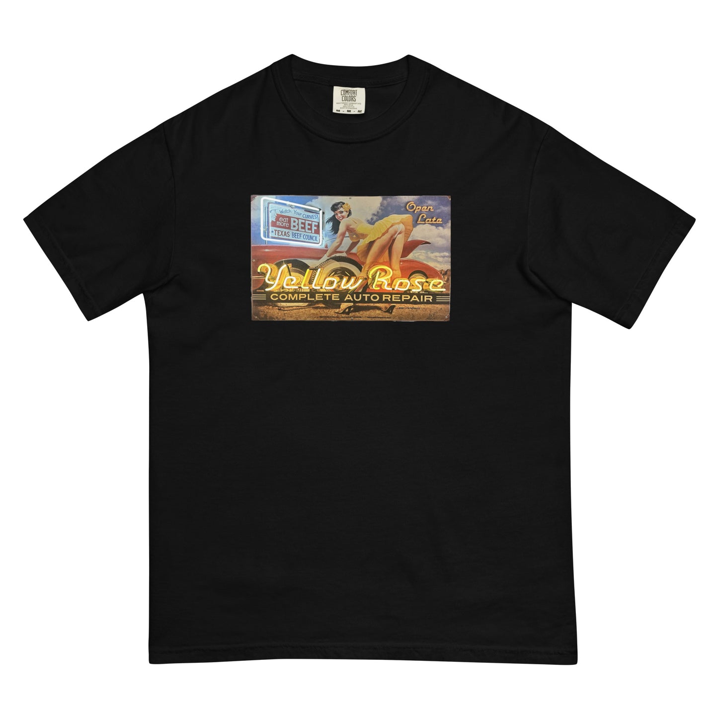 Vintage Auto Repair Neon Sign Style Unisex garment-dyed heavyweight t-shirt