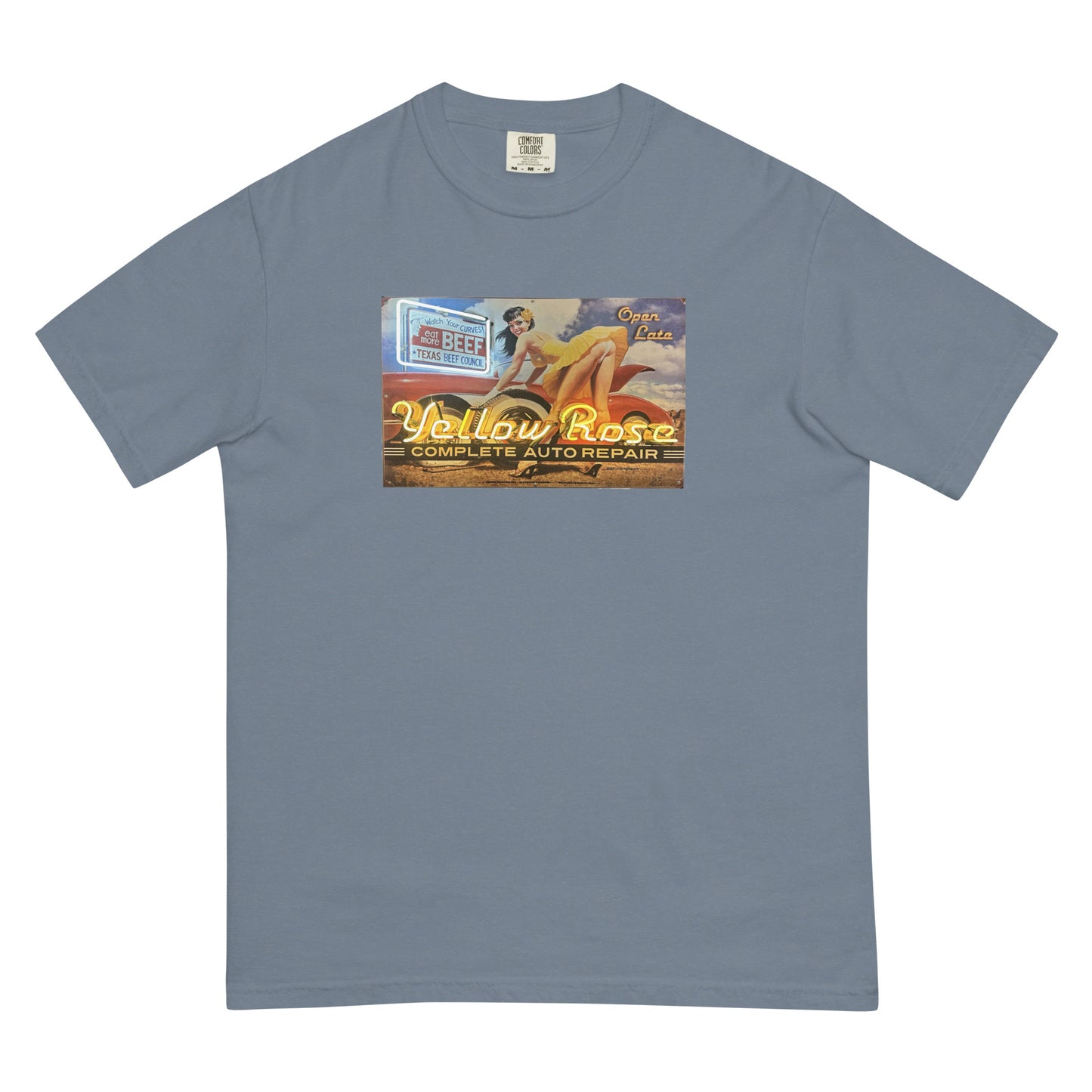 Vintage Auto Repair Neon Sign Style Unisex garment-dyed heavyweight t-shirt
