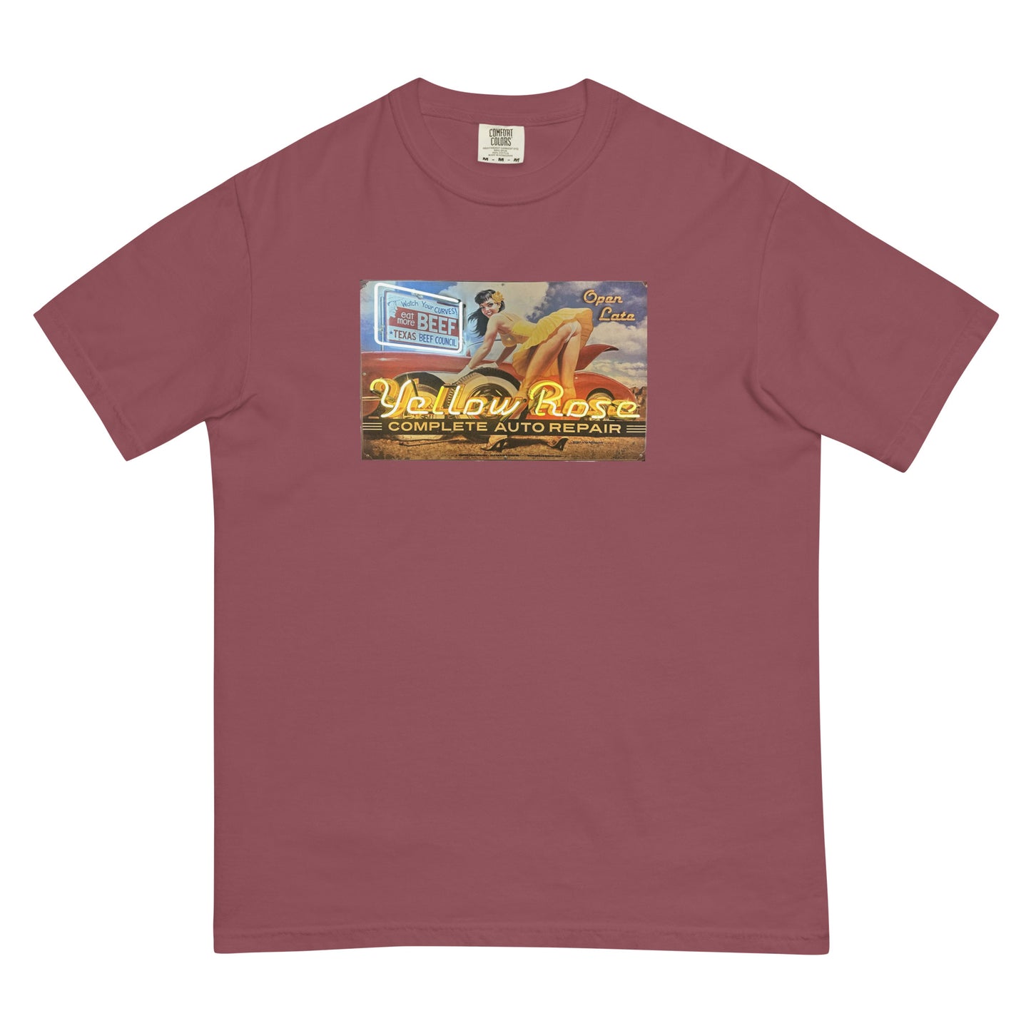 Vintage Auto Repair Neon Sign Style Unisex garment-dyed heavyweight t-shirt