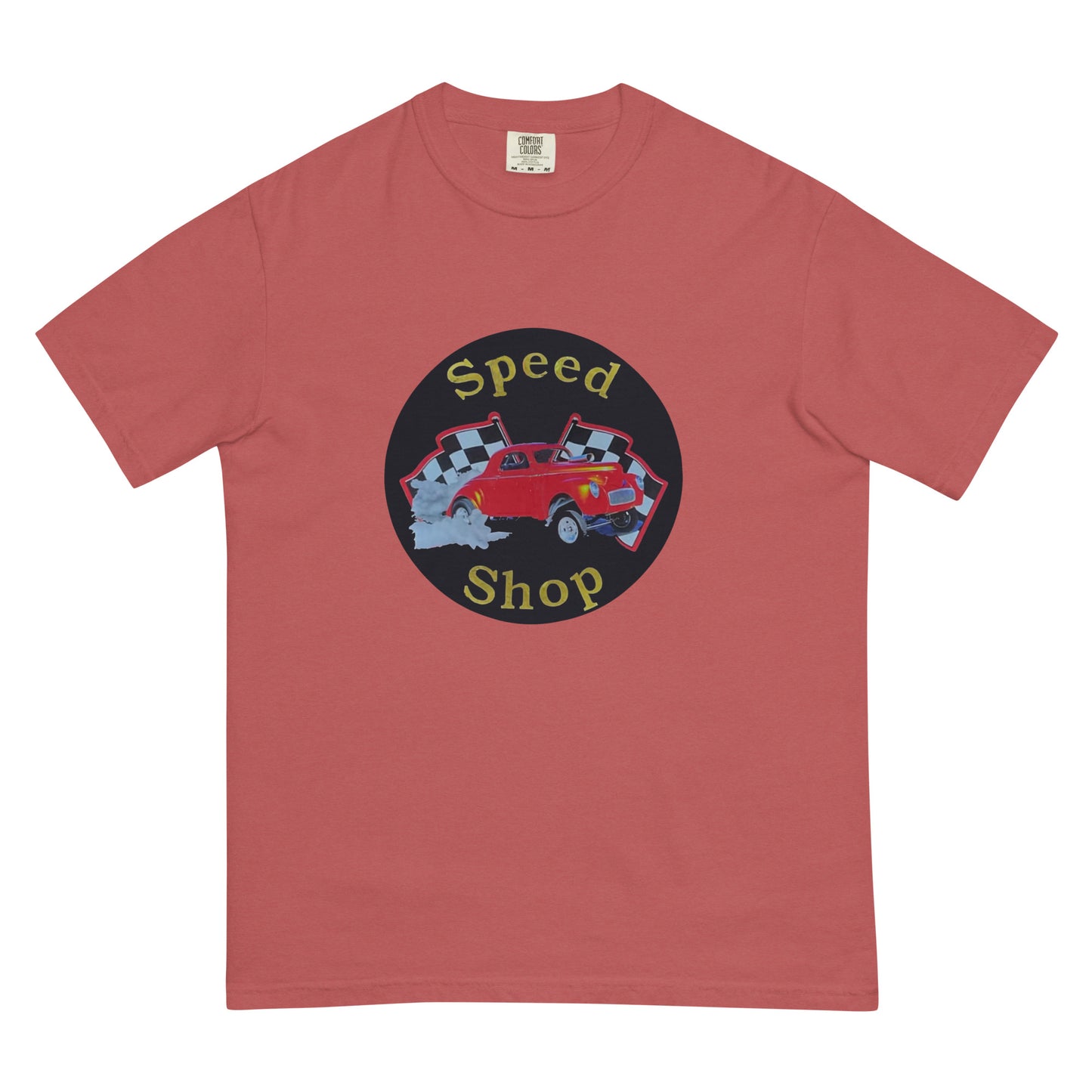 Retro Speed Shop Tin Style Unisex garment-dyed heavyweight t-shirt