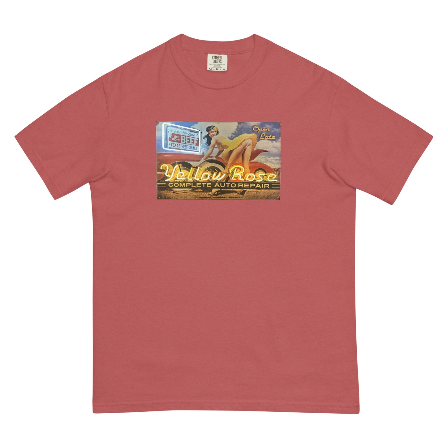 Vintage Auto Repair Neon Sign Style Unisex garment-dyed heavyweight t-shirt
