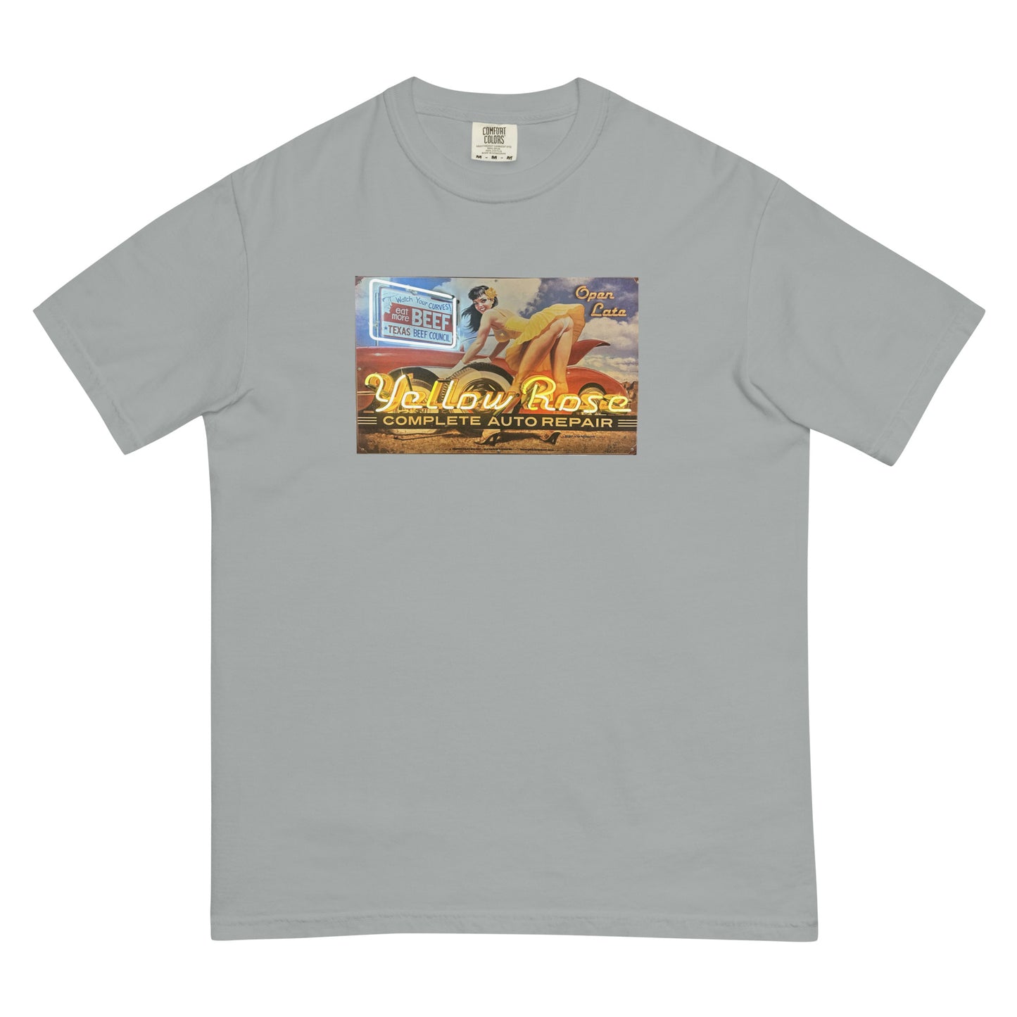 Vintage Auto Repair Neon Sign Style Unisex garment-dyed heavyweight t-shirt