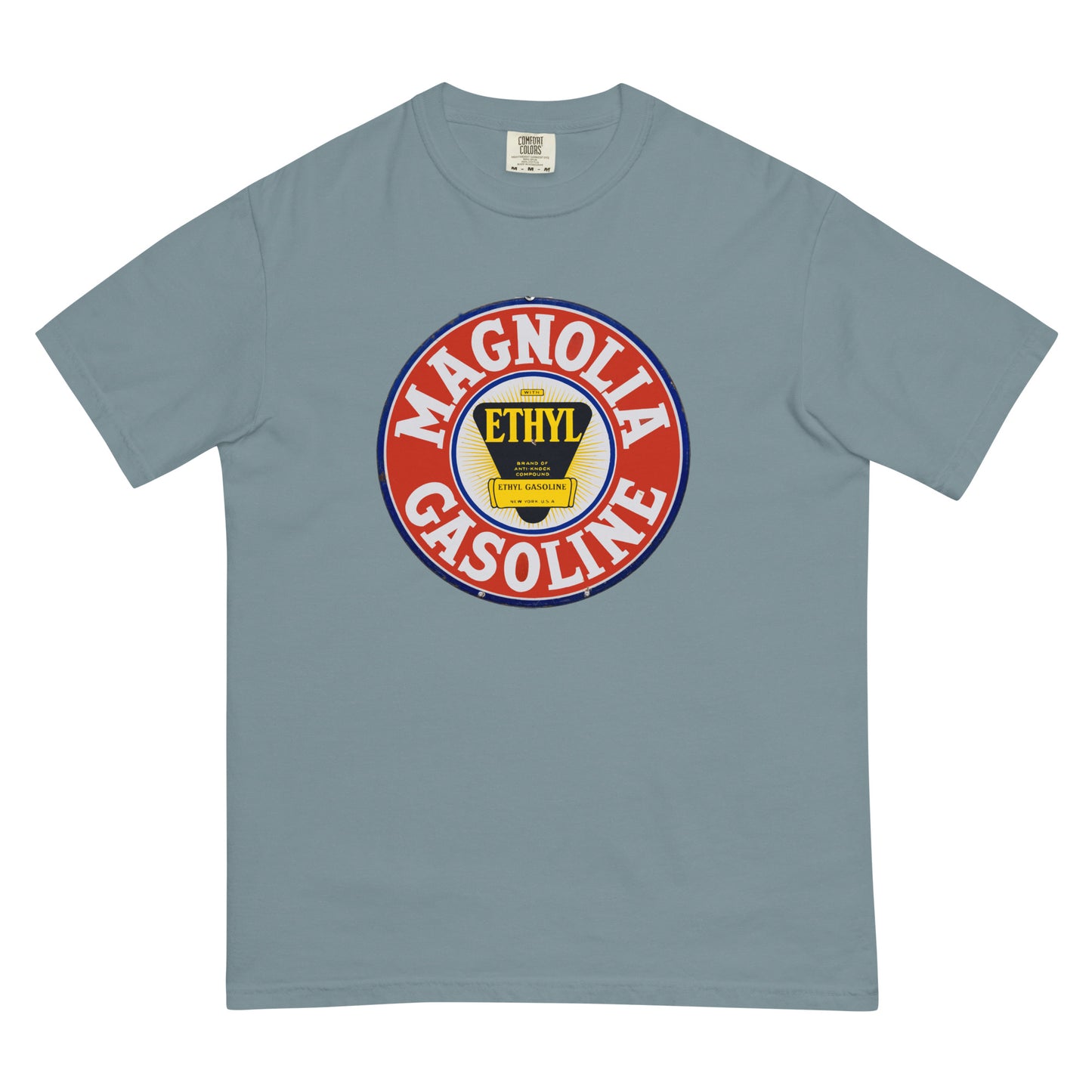 Retro Tin Gas Sign Magnolia Unisex garment-dyed heavyweight t-shirt