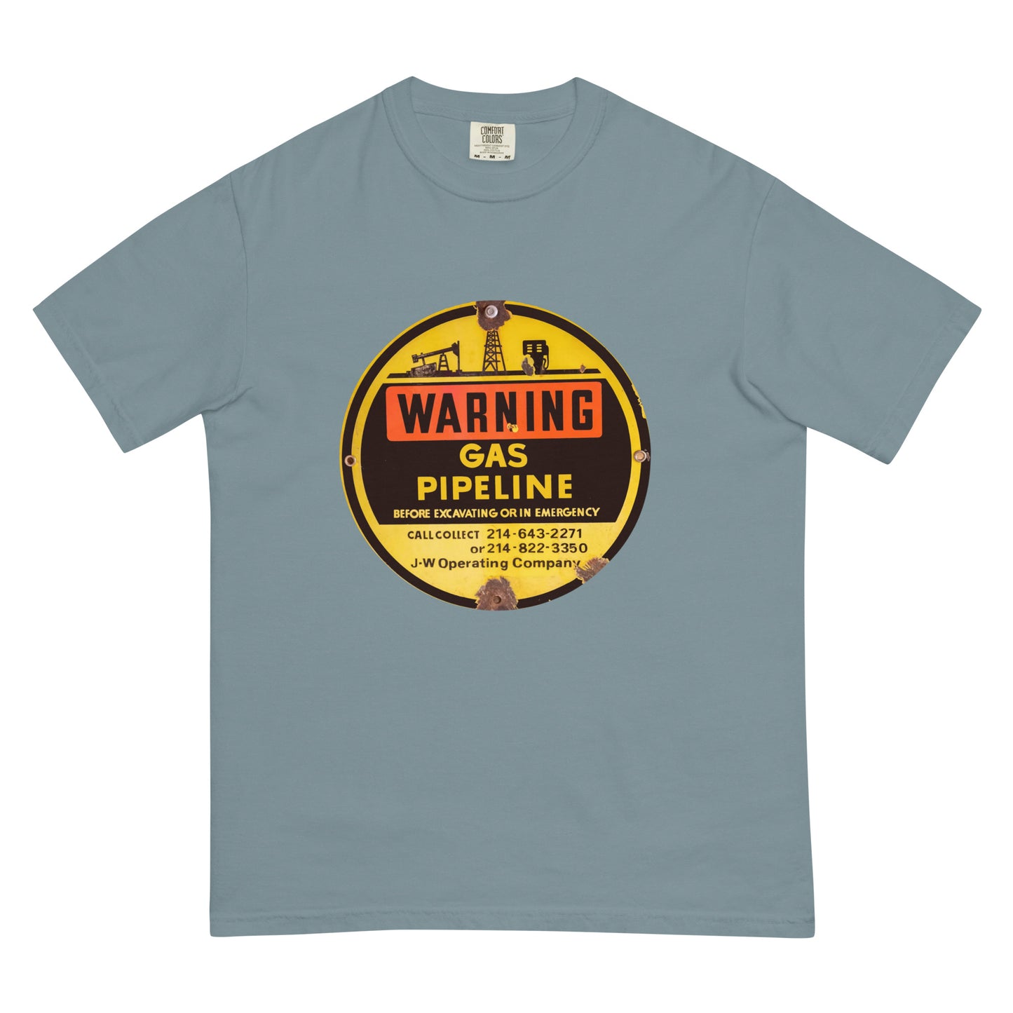 Retro Gas Warning Sign Tin Unisex garment-dyed heavyweight t-shirt