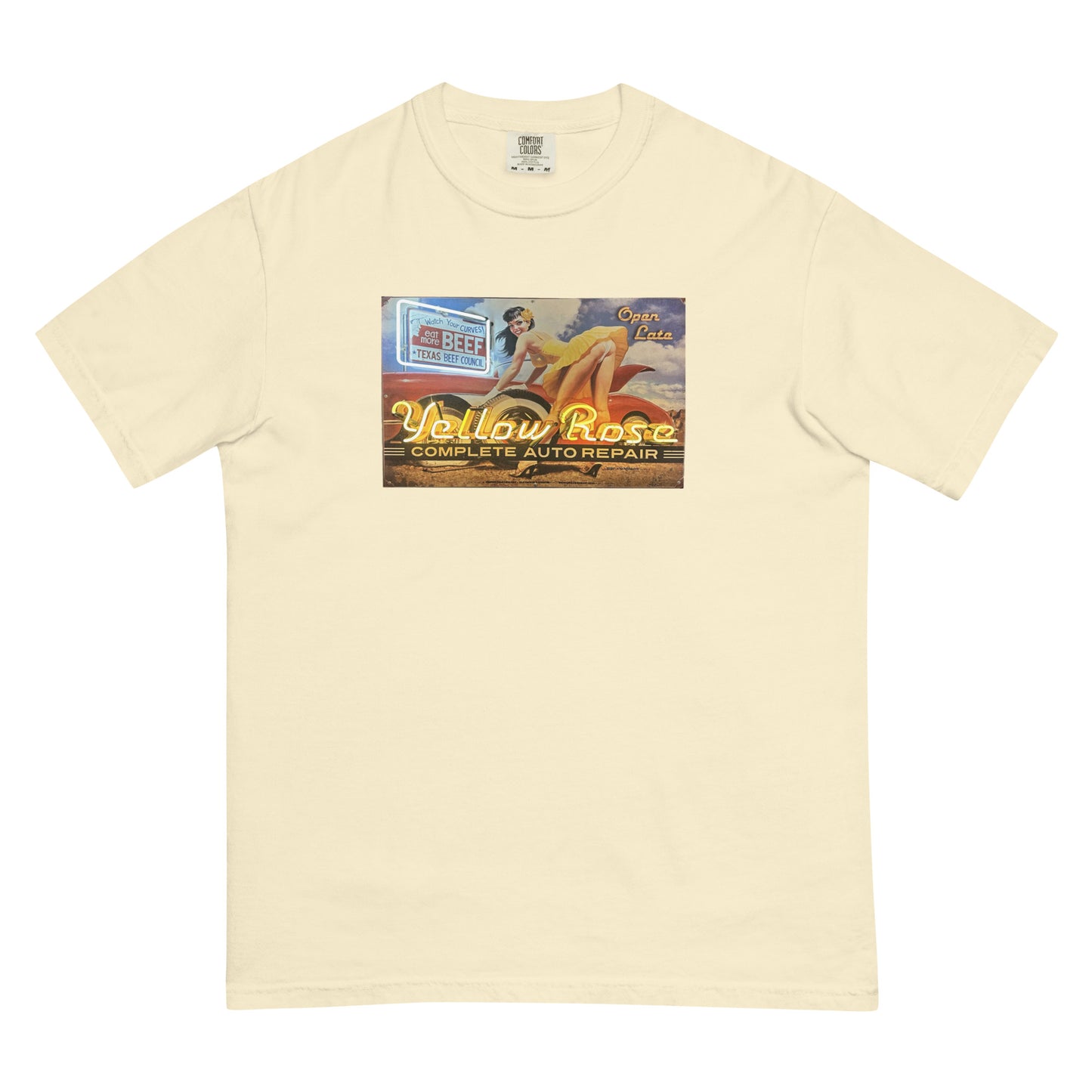 Vintage Auto Repair Neon Sign Style Unisex garment-dyed heavyweight t-shirt