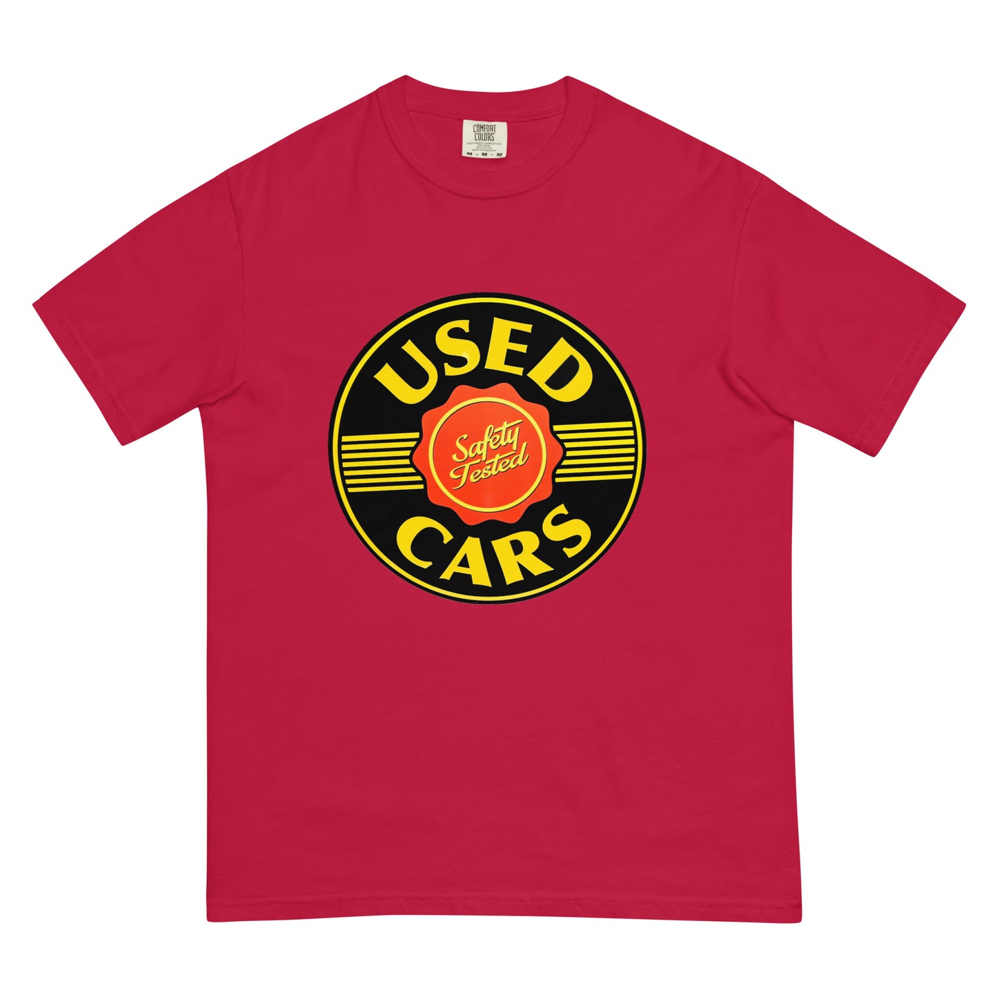 Vintage Porcelain Used Car Sign Unisex garment-dyed heavyweight t-shirt