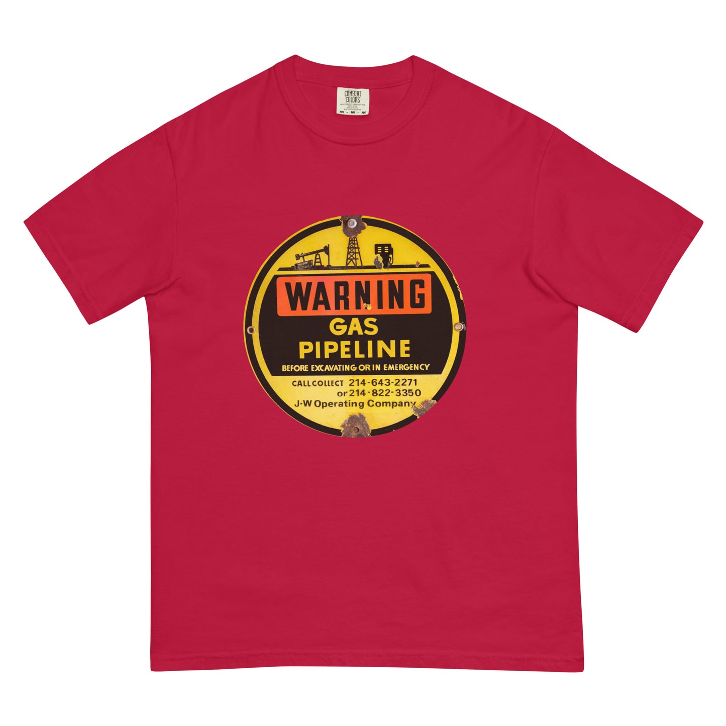 Retro Gas Warning Sign Tin Unisex garment-dyed heavyweight t-shirt