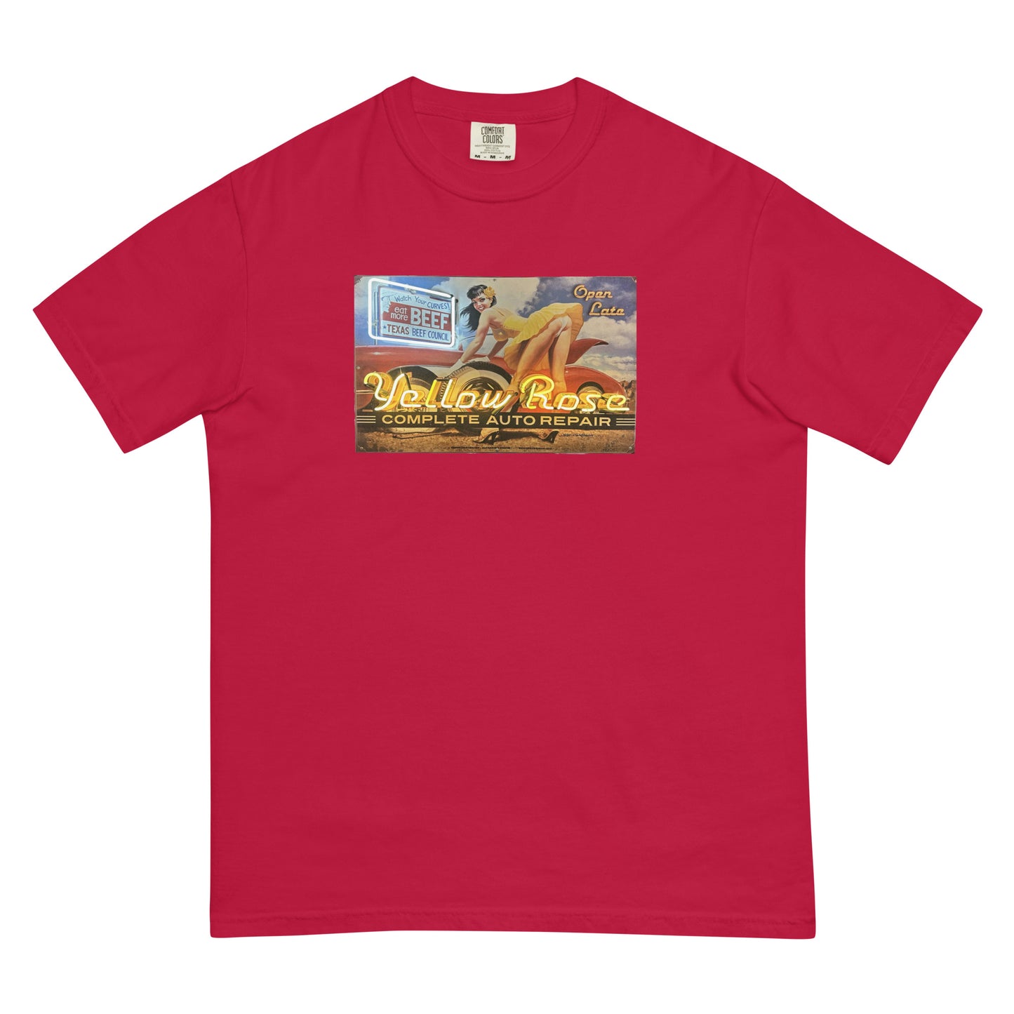 Vintage Auto Repair Neon Sign Style Unisex garment-dyed heavyweight t-shirt