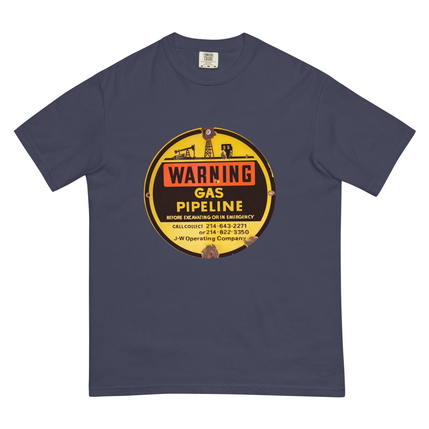 Retro Gas Warning Sign Tin Unisex garment-dyed heavyweight t-shirt