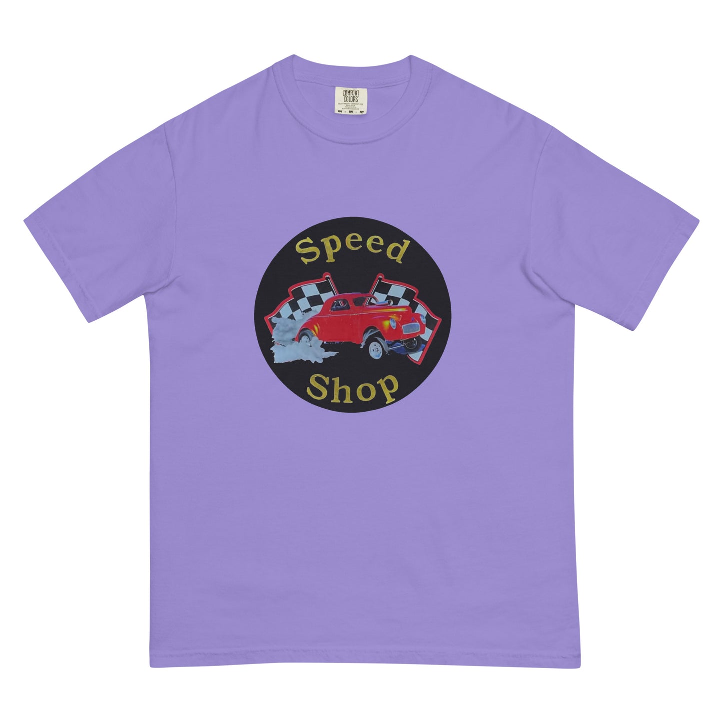 Retro Speed Shop Tin Style Unisex garment-dyed heavyweight t-shirt