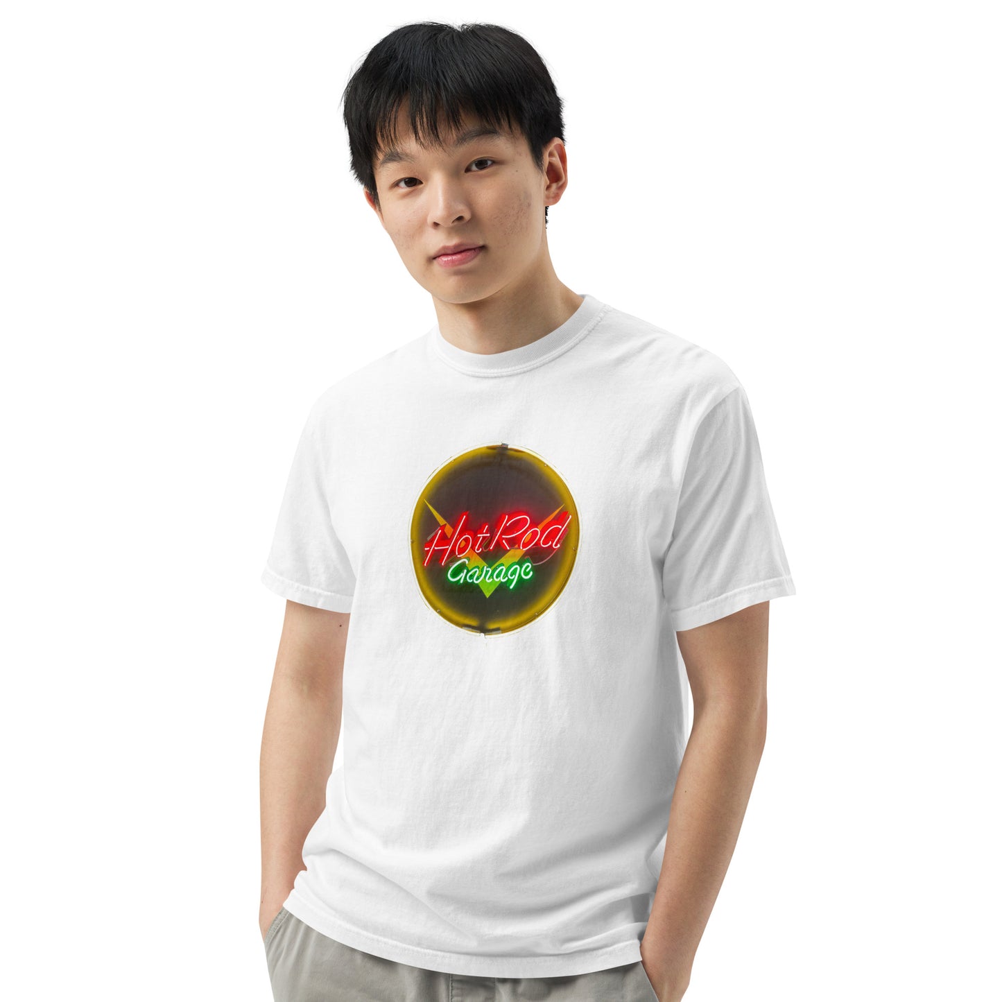 Hot Rod Garage Vintage Neon Sign Unisex garment-dyed heavyweight t-shirt