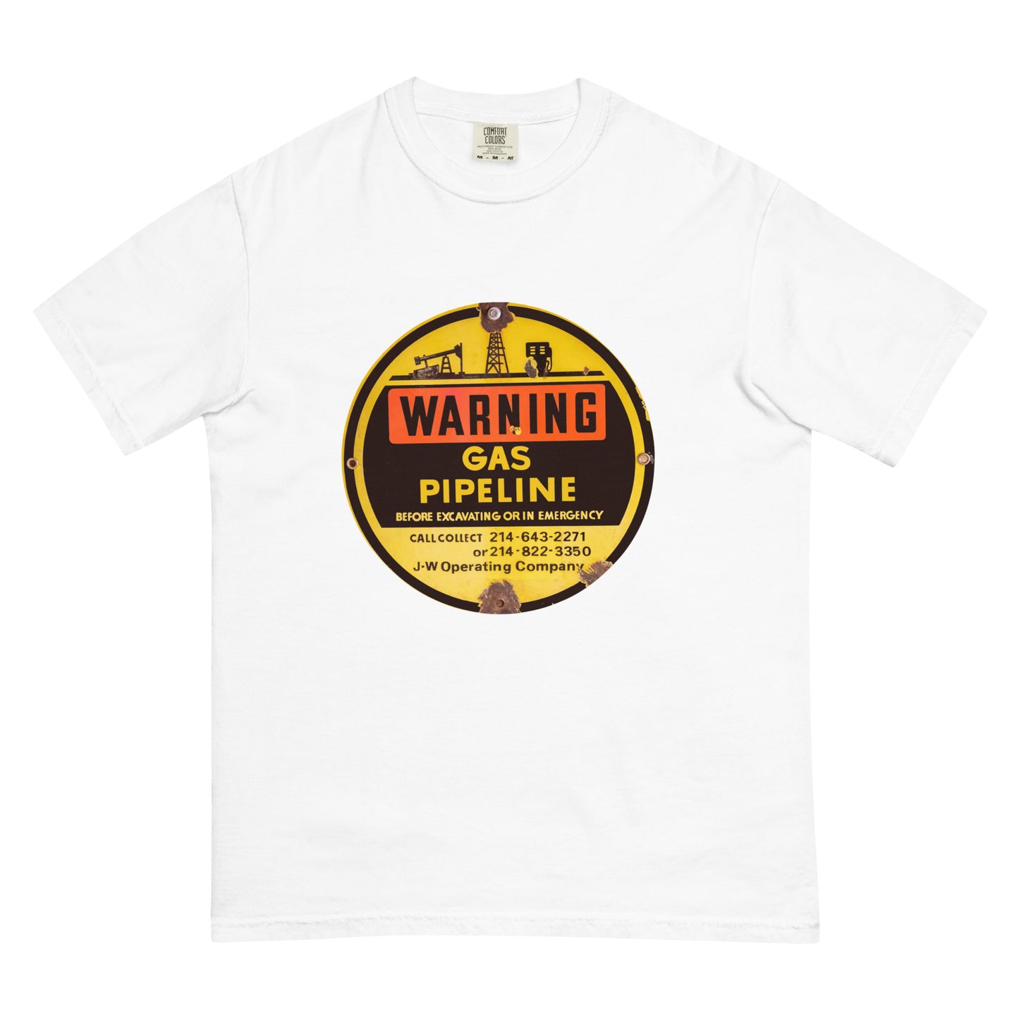 Retro Gas Warning Sign Tin Unisex garment-dyed heavyweight t-shirt