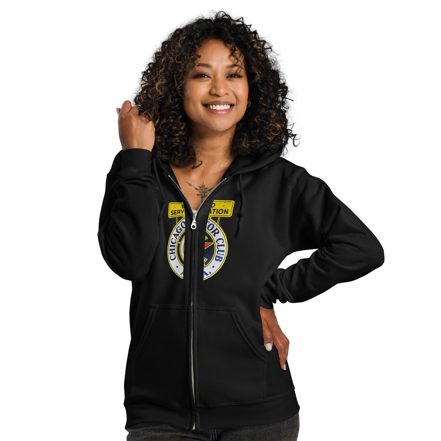 Chicago Motor Club Tin Style Unisex heavy blend zip hoodie