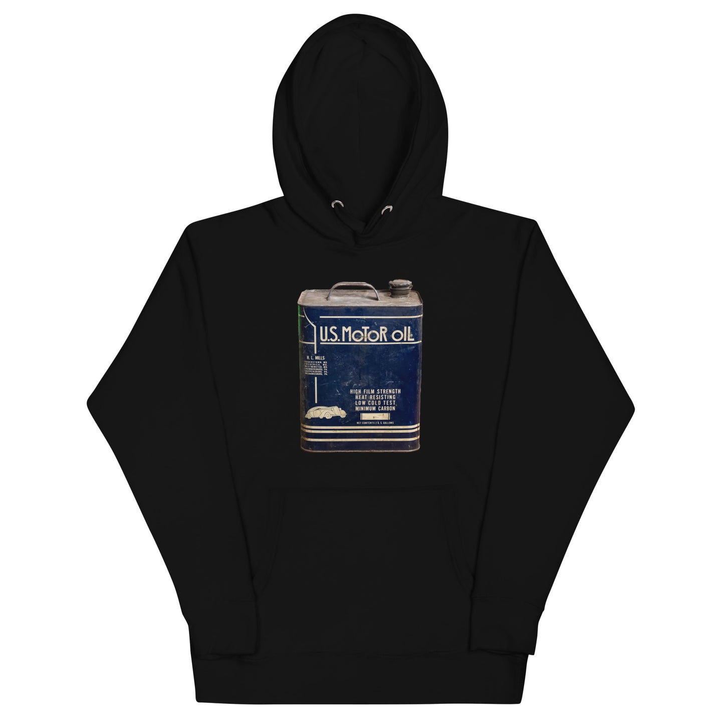 Vintage US Motor Oil Steel Gallon Style Unisex Hoodie