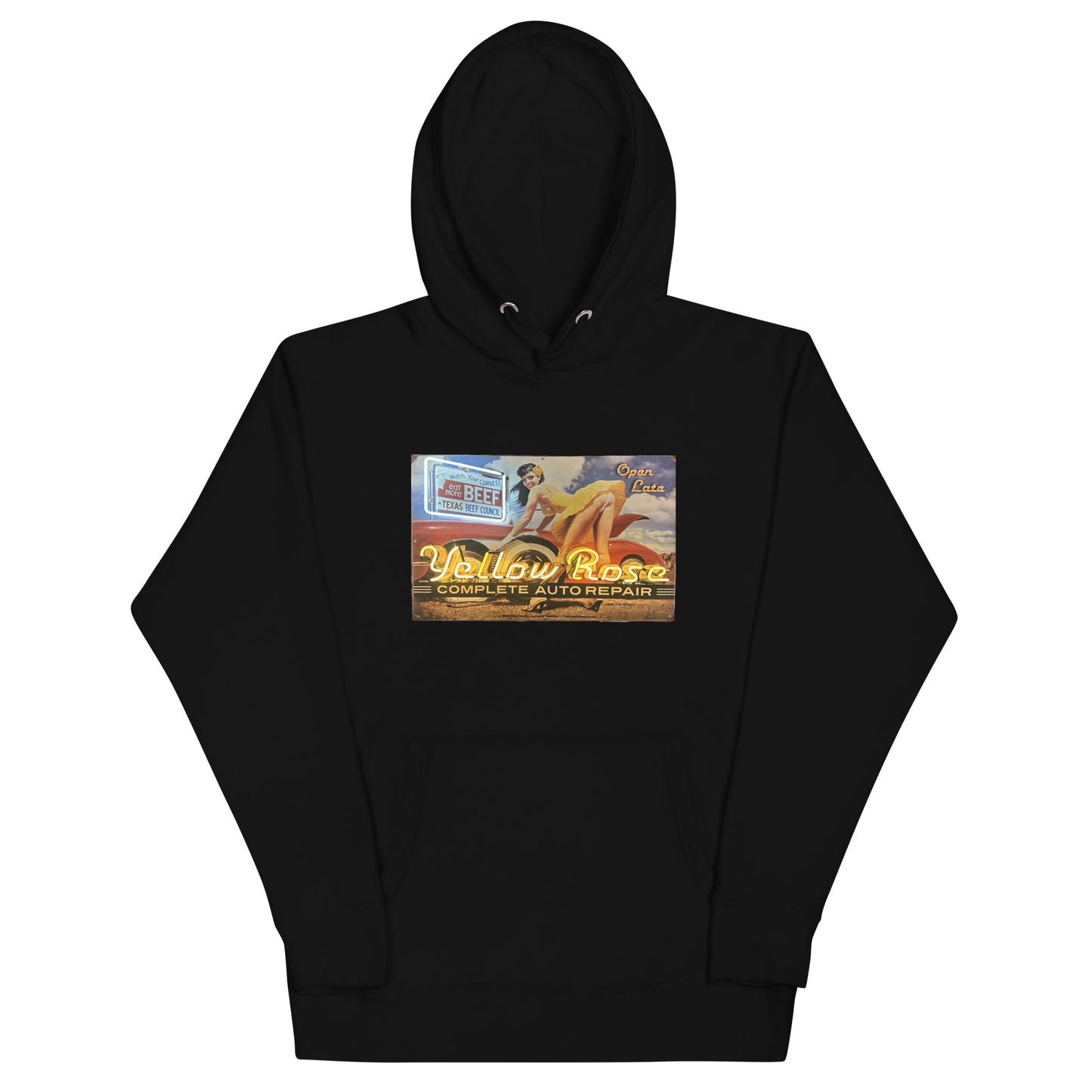 Vintage Auto Repair Neon Sign Style Unisex Hoodie