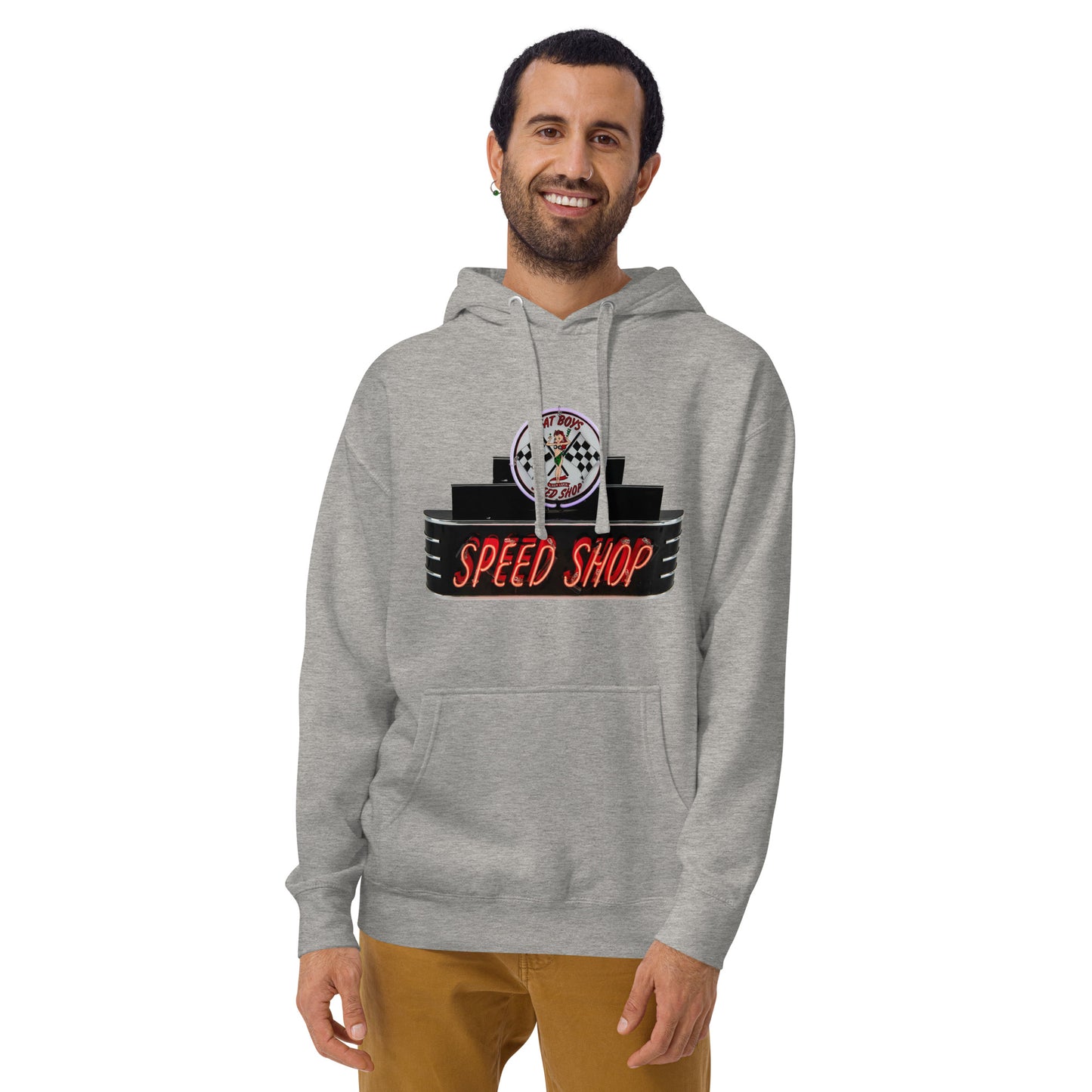 Vintage Neon Speed Shop Sign Unisex Hoodie