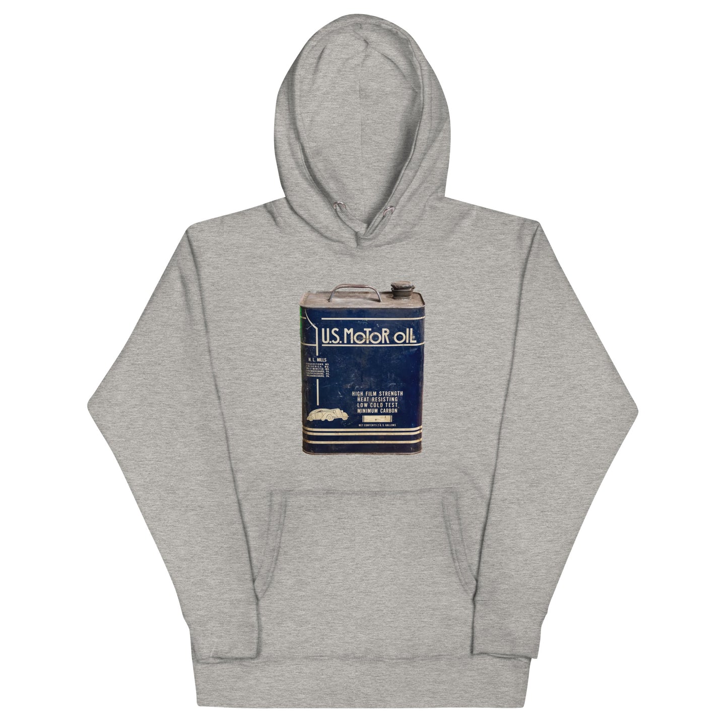 Vintage US Motor Oil Steel Gallon Style Unisex Hoodie