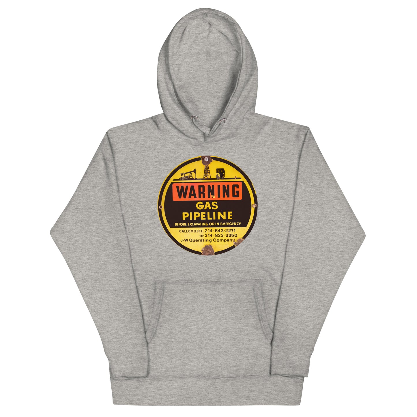 Retro Gas Warning Sign Tin Unisex Hoodie