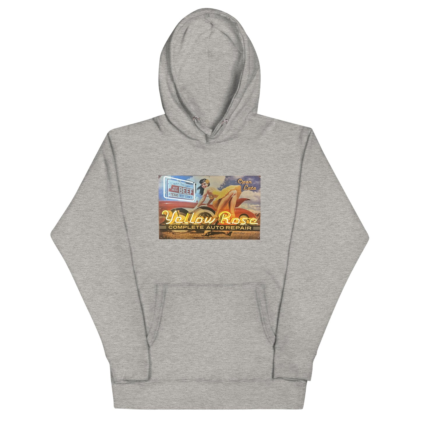 Vintage Auto Repair Neon Sign Style Unisex Hoodie