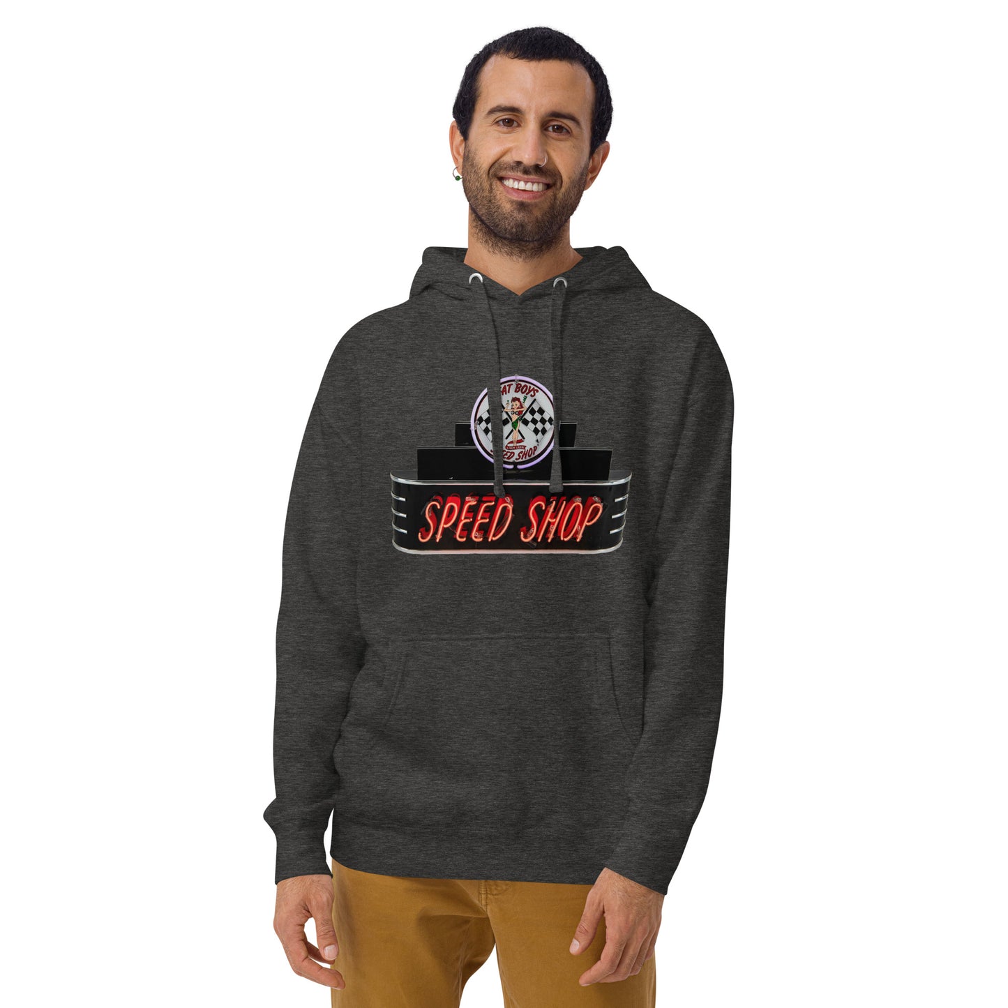 Vintage Neon Speed Shop Sign Unisex Hoodie