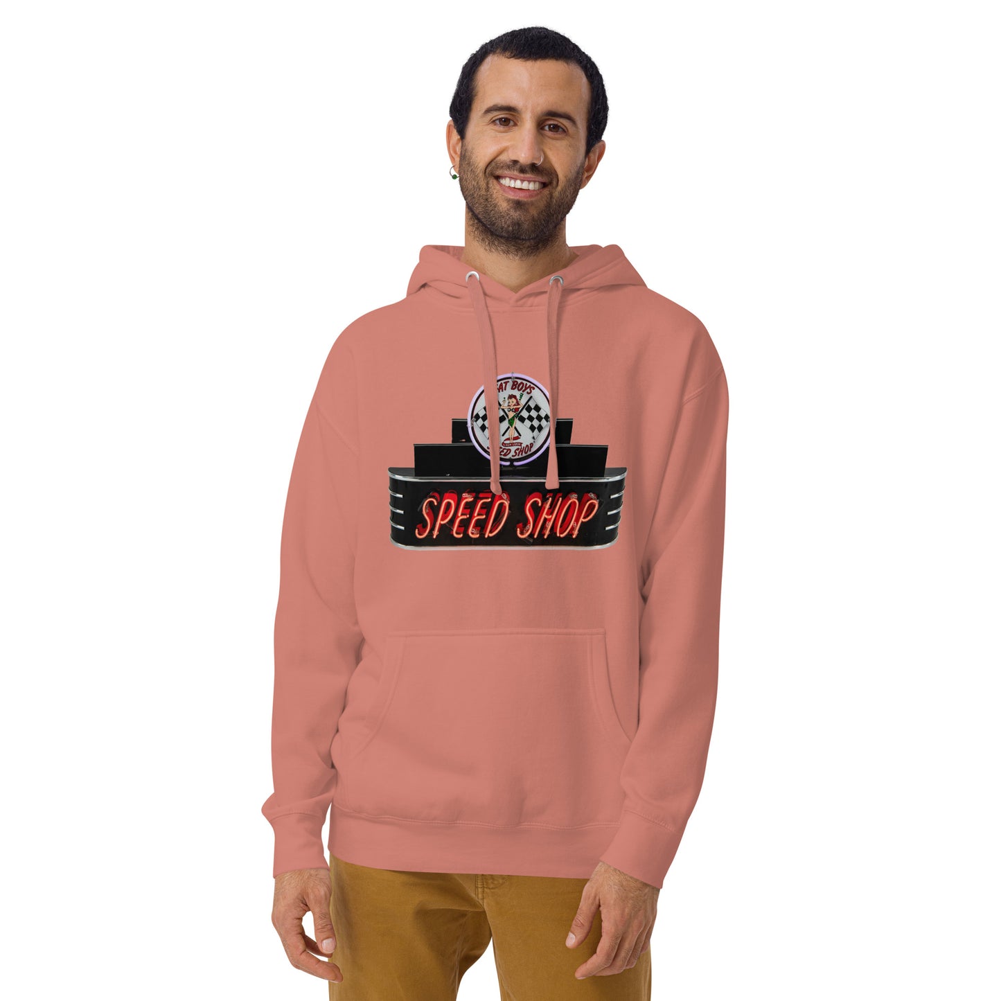 Vintage Neon Speed Shop Sign Unisex Hoodie