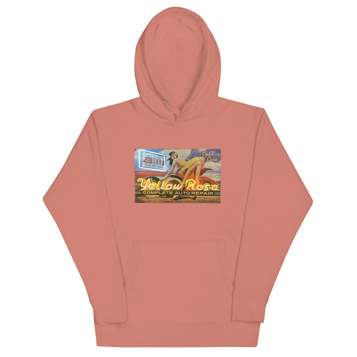 Vintage Auto Repair Neon Sign Style Unisex Hoodie