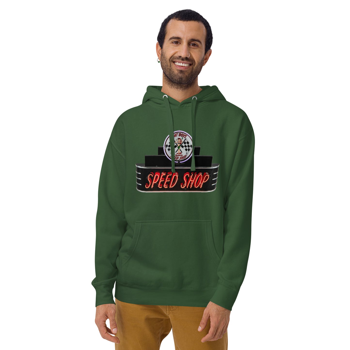 Vintage Neon Speed Shop Sign Unisex Hoodie
