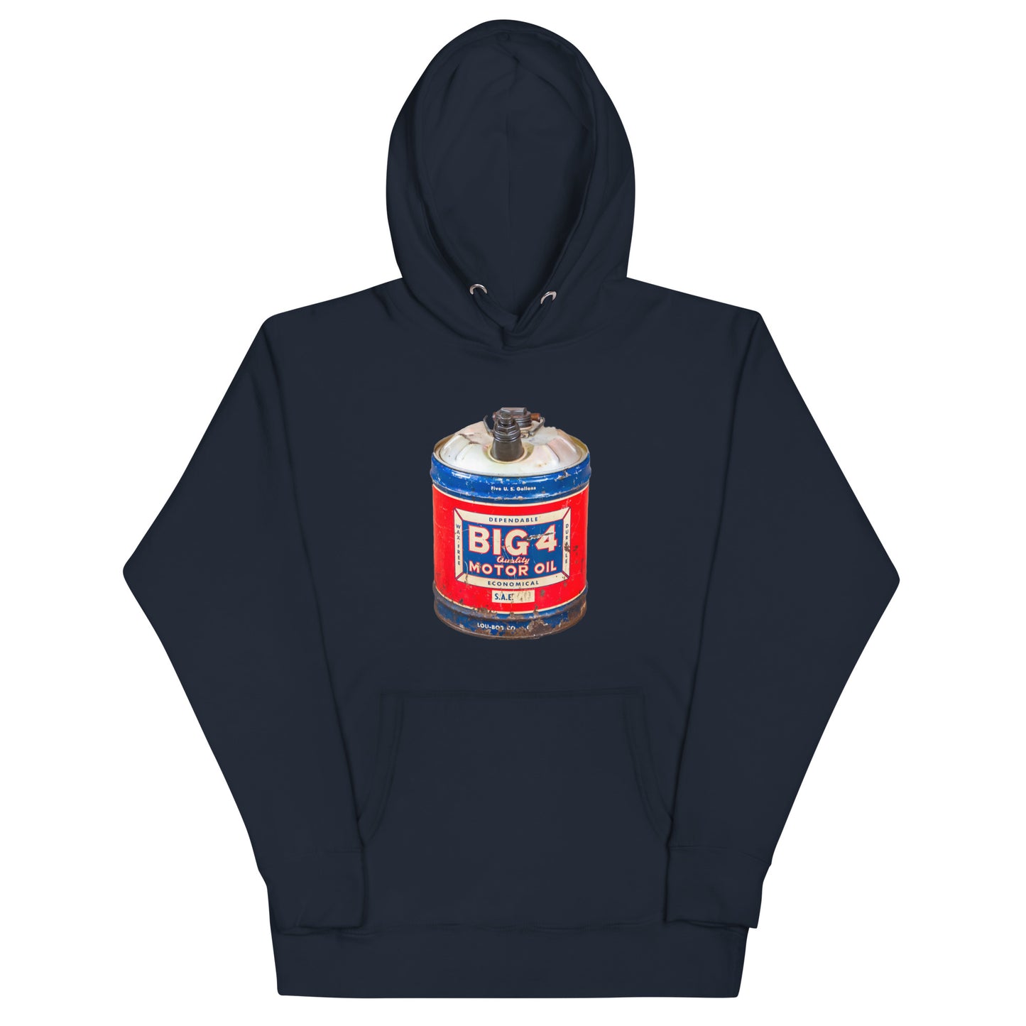 Vintage Motor Oil Steel Gallon Style Unisex Hoodie