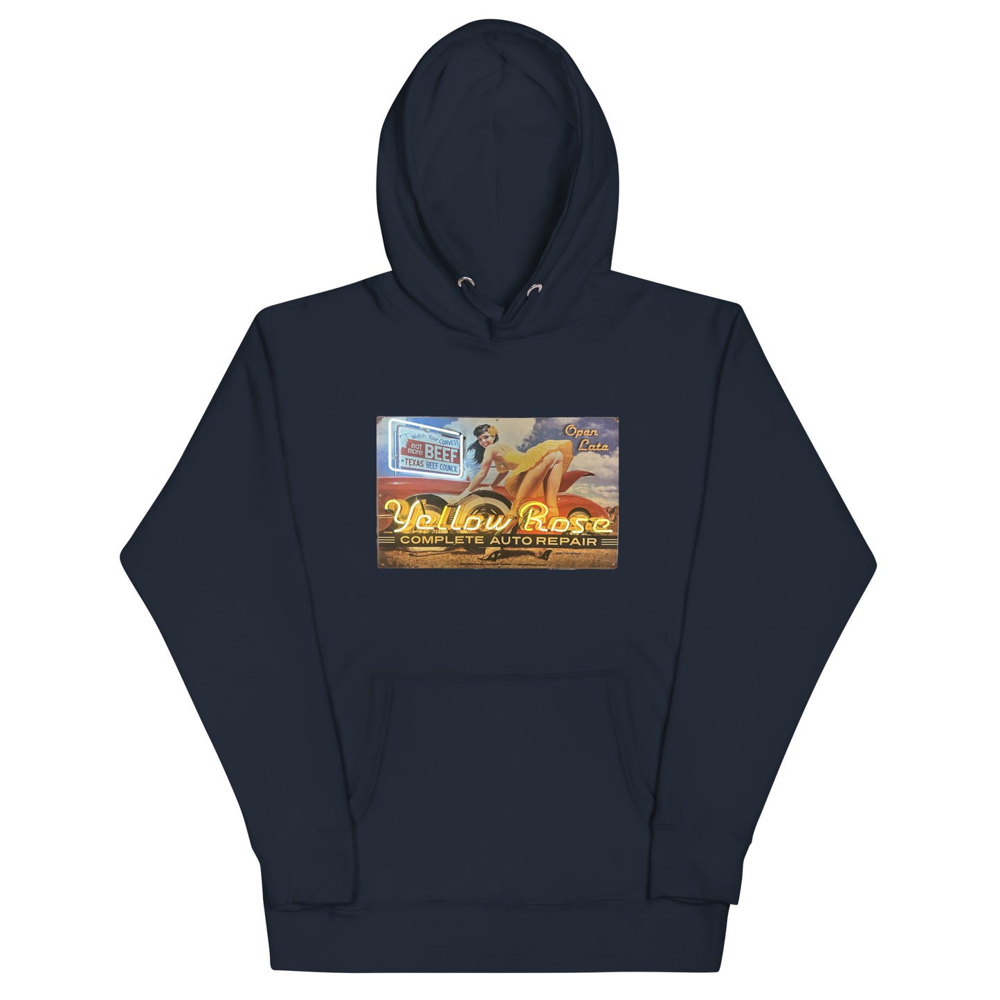 Vintage Auto Repair Neon Sign Style Unisex Hoodie