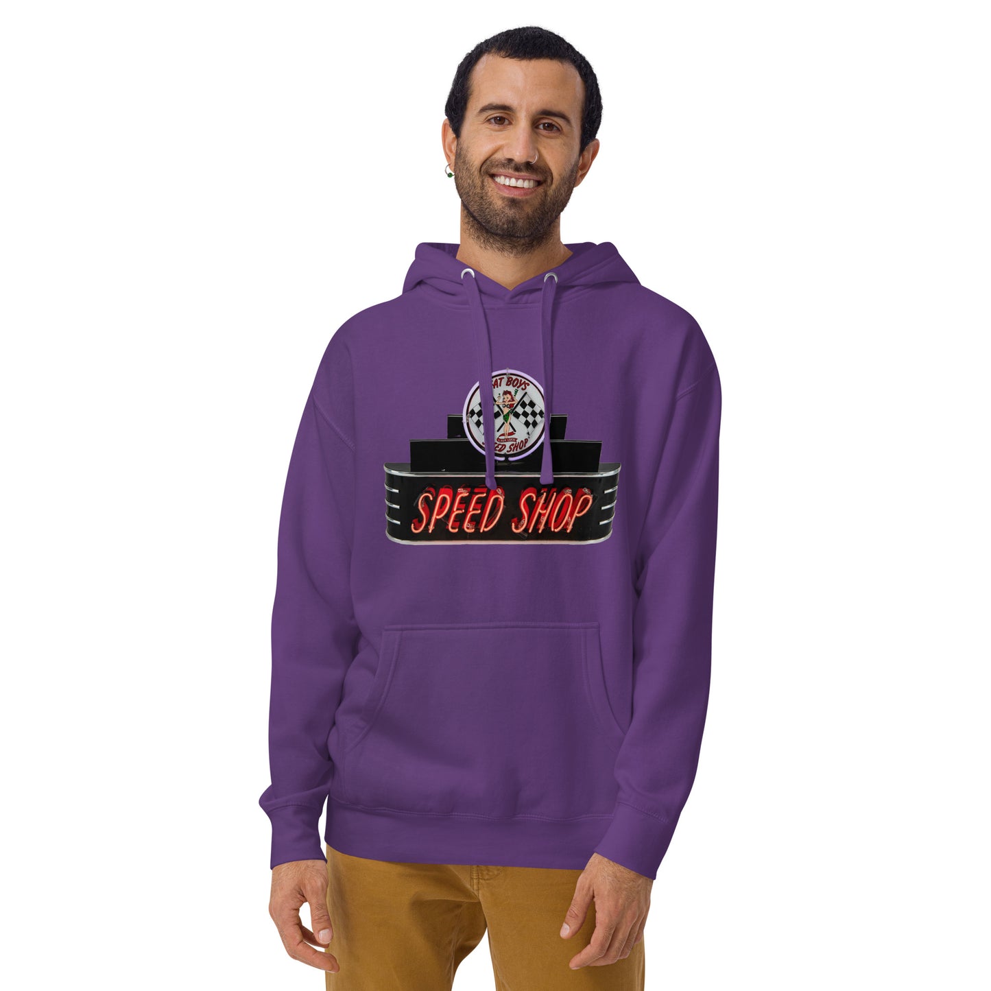 Vintage Neon Speed Shop Sign Unisex Hoodie