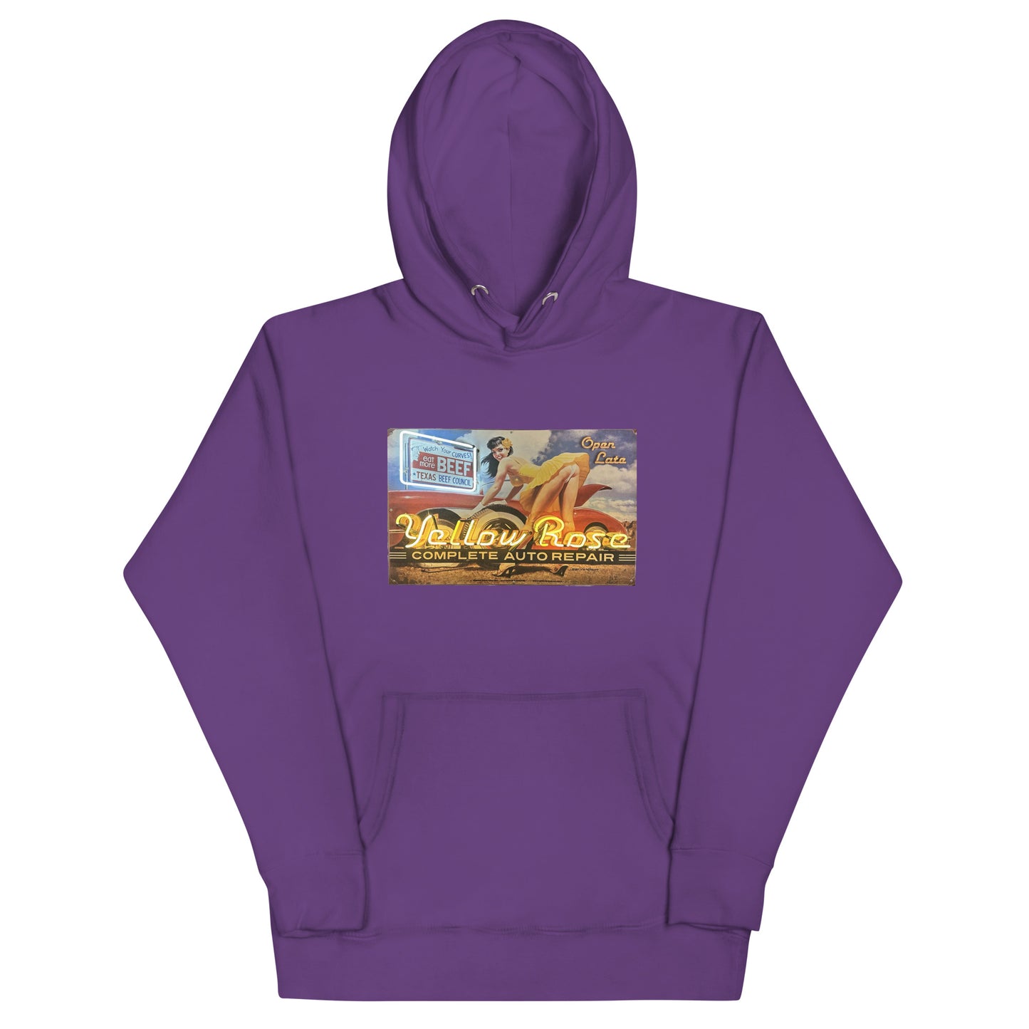 Vintage Auto Repair Neon Sign Style Unisex Hoodie
