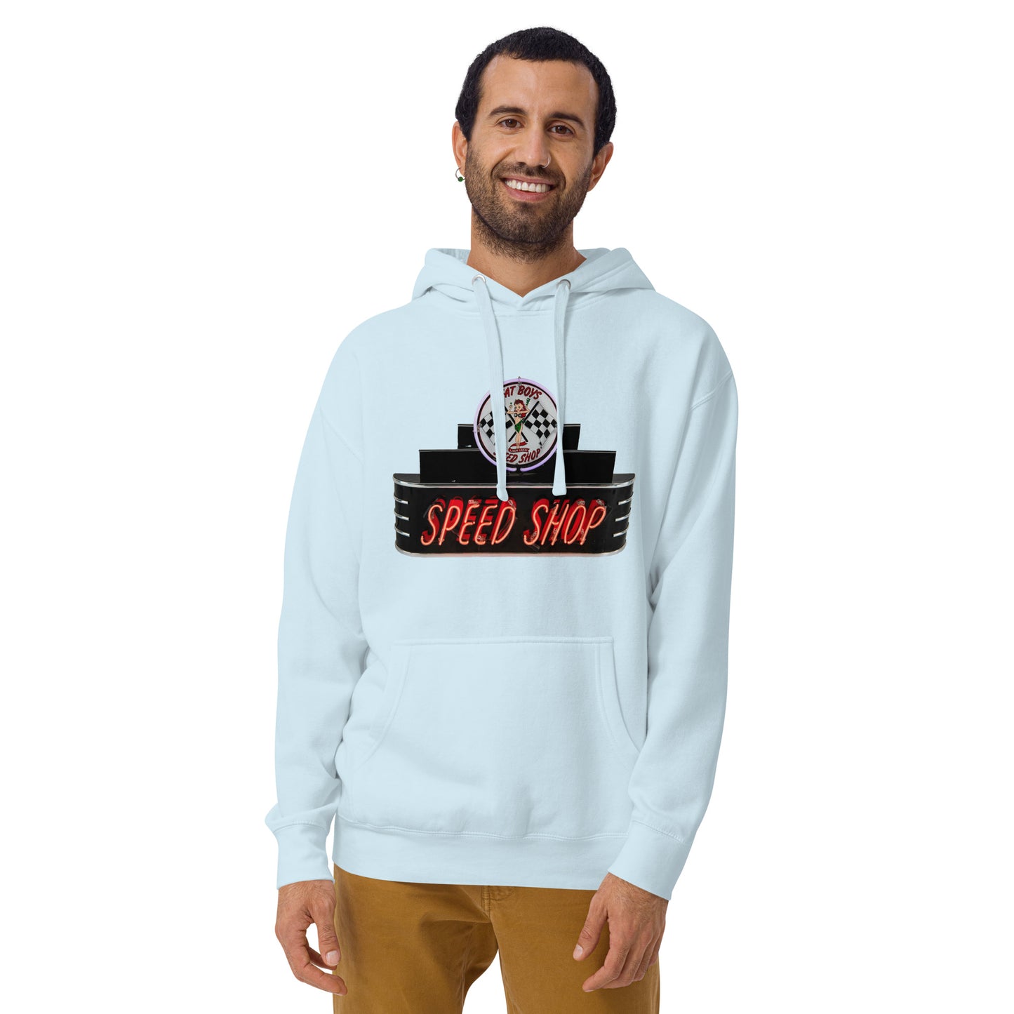 Vintage Neon Speed Shop Sign Unisex Hoodie