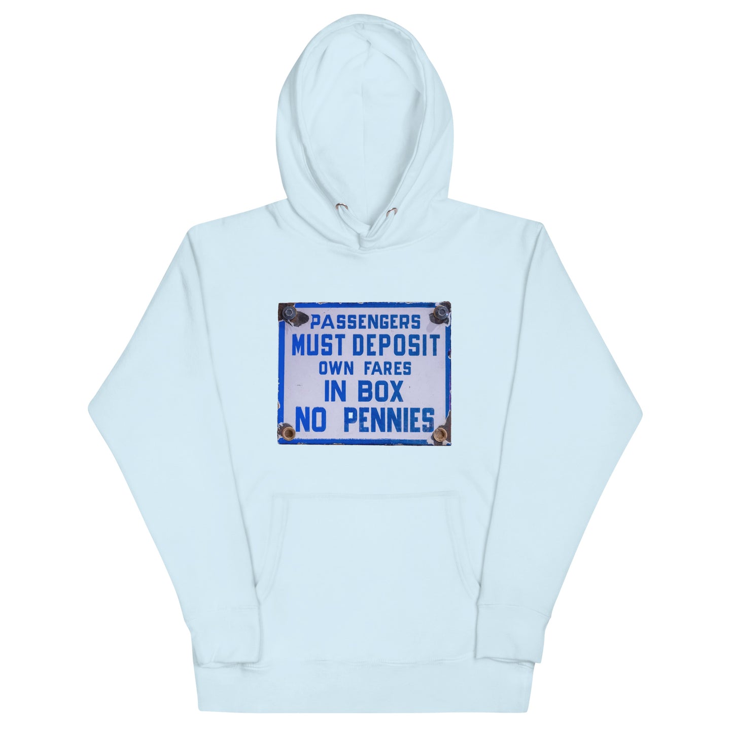 Vintage Passenger Fare Sign Unisex Hoodie