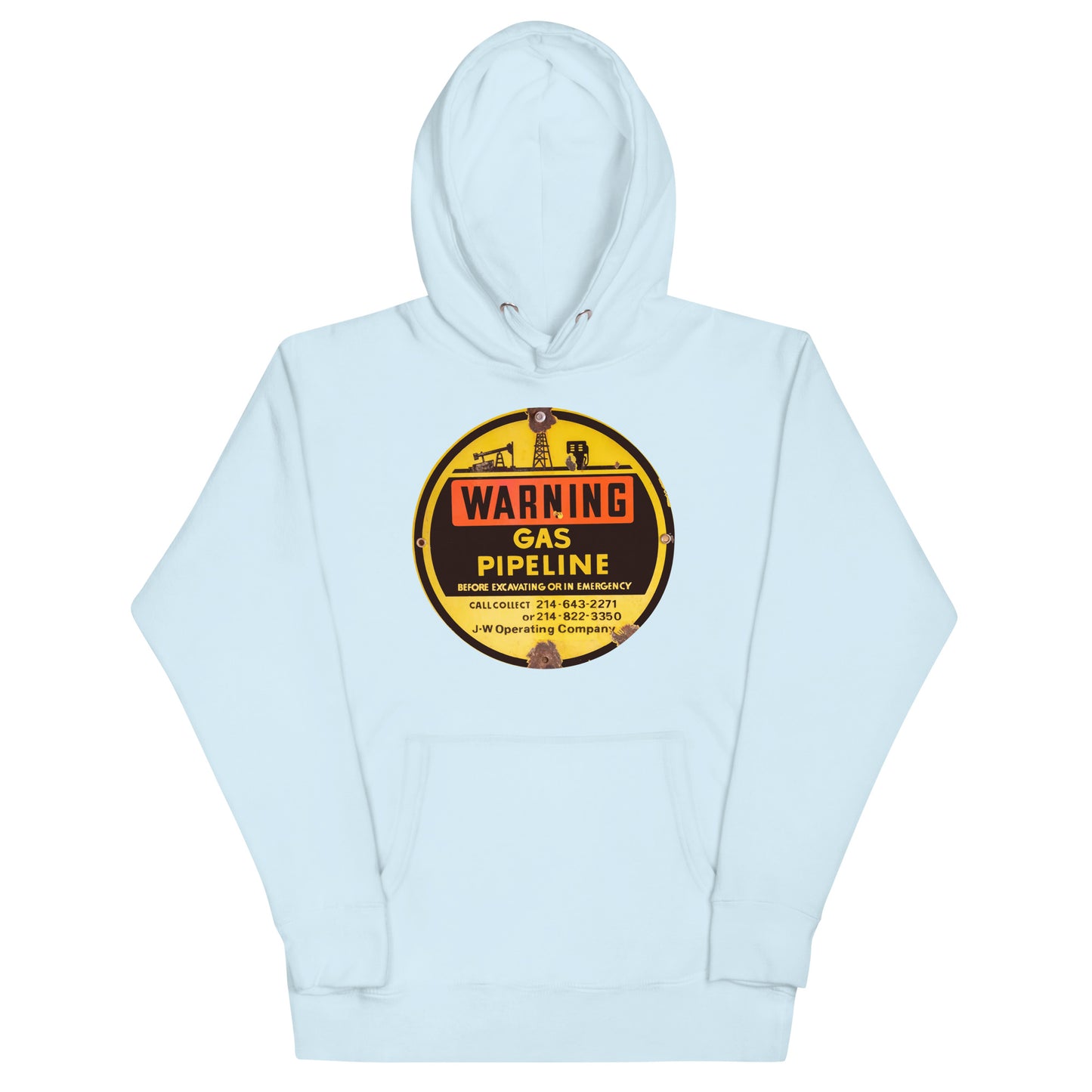 Retro Gas Warning Sign Tin Unisex Hoodie