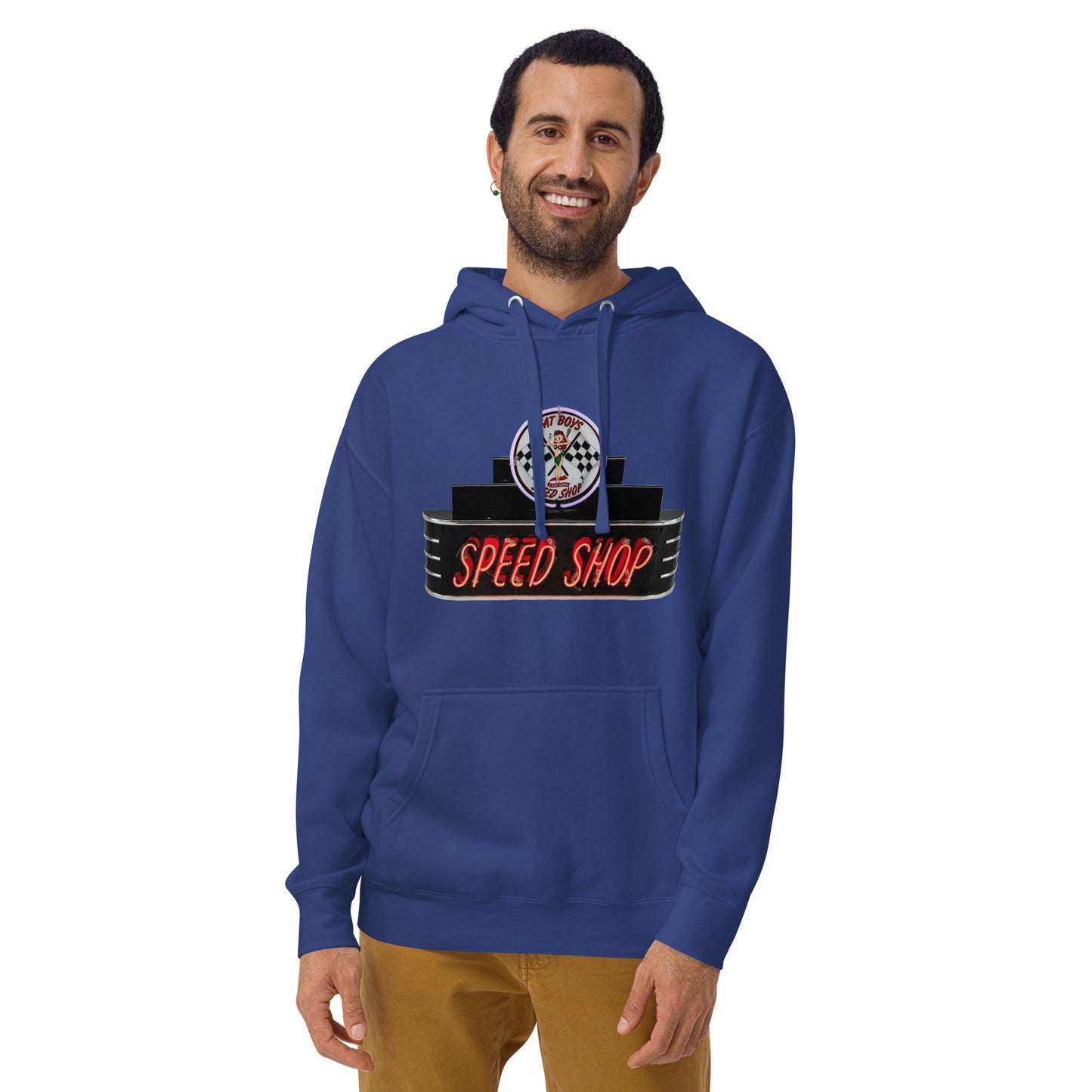 Vintage Neon Speed Shop Sign Unisex Hoodie