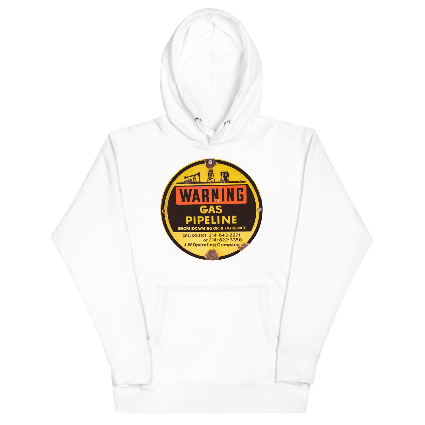 Retro Gas Warning Sign Tin Unisex Hoodie