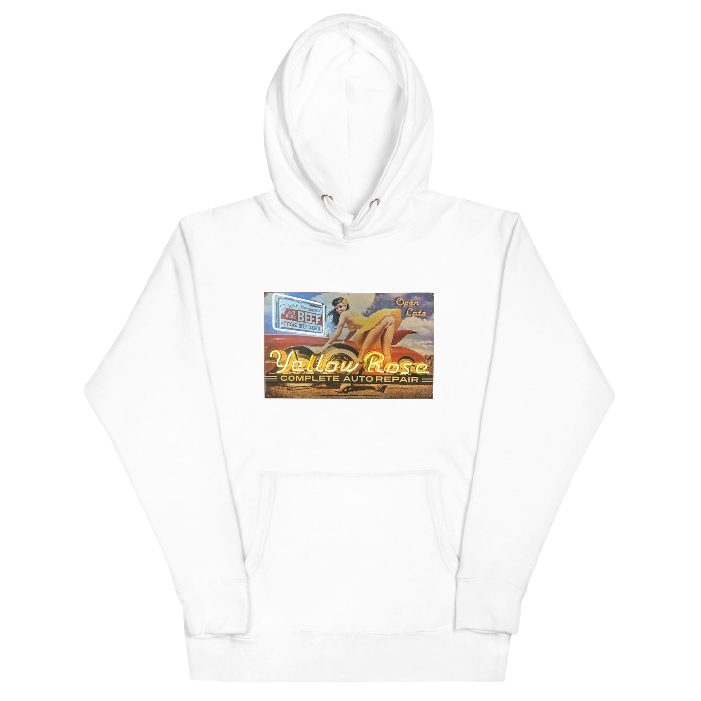 Vintage Auto Repair Neon Sign Style Unisex Hoodie