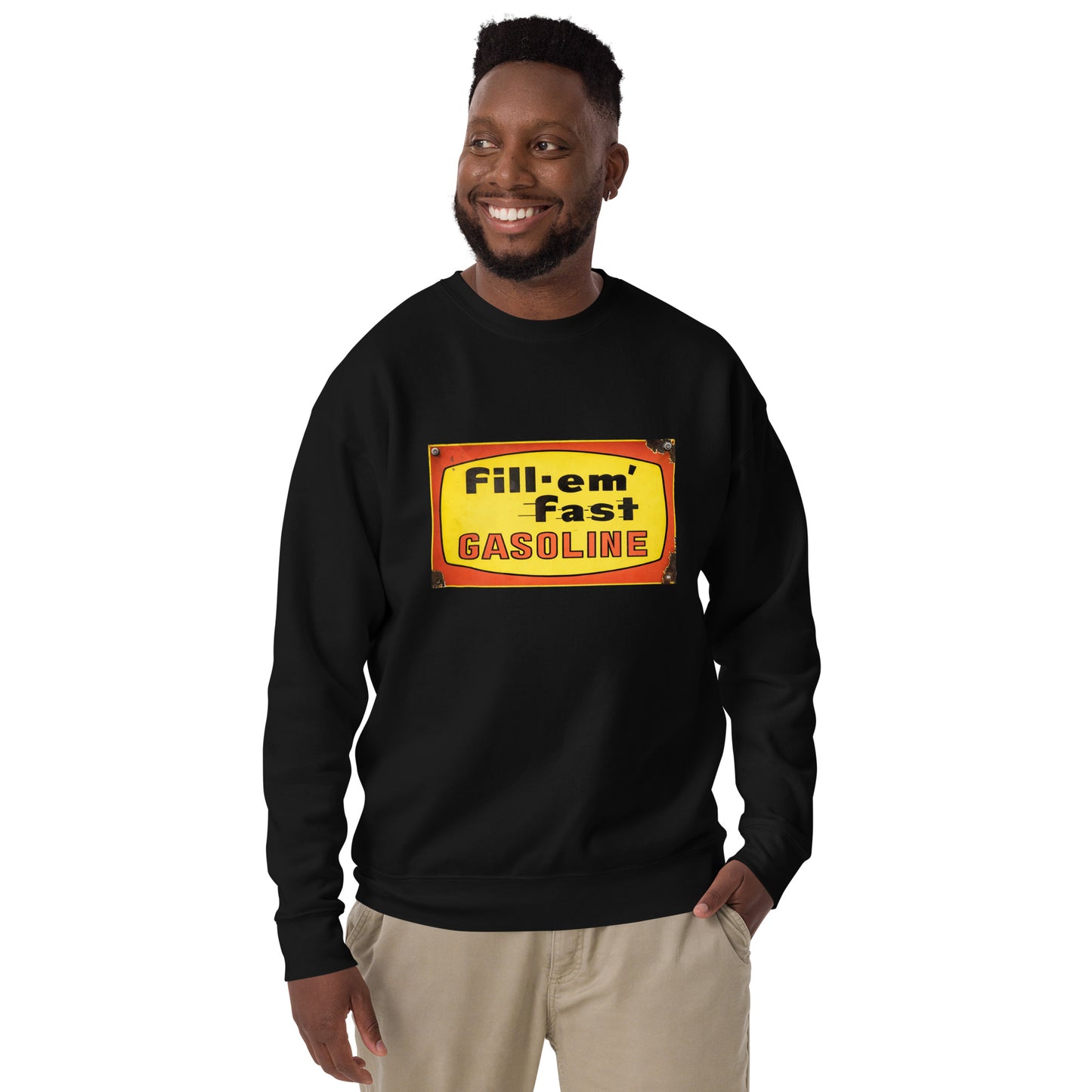 Vintage Gas Sign Patina Style Unisex Premium Sweatshirt