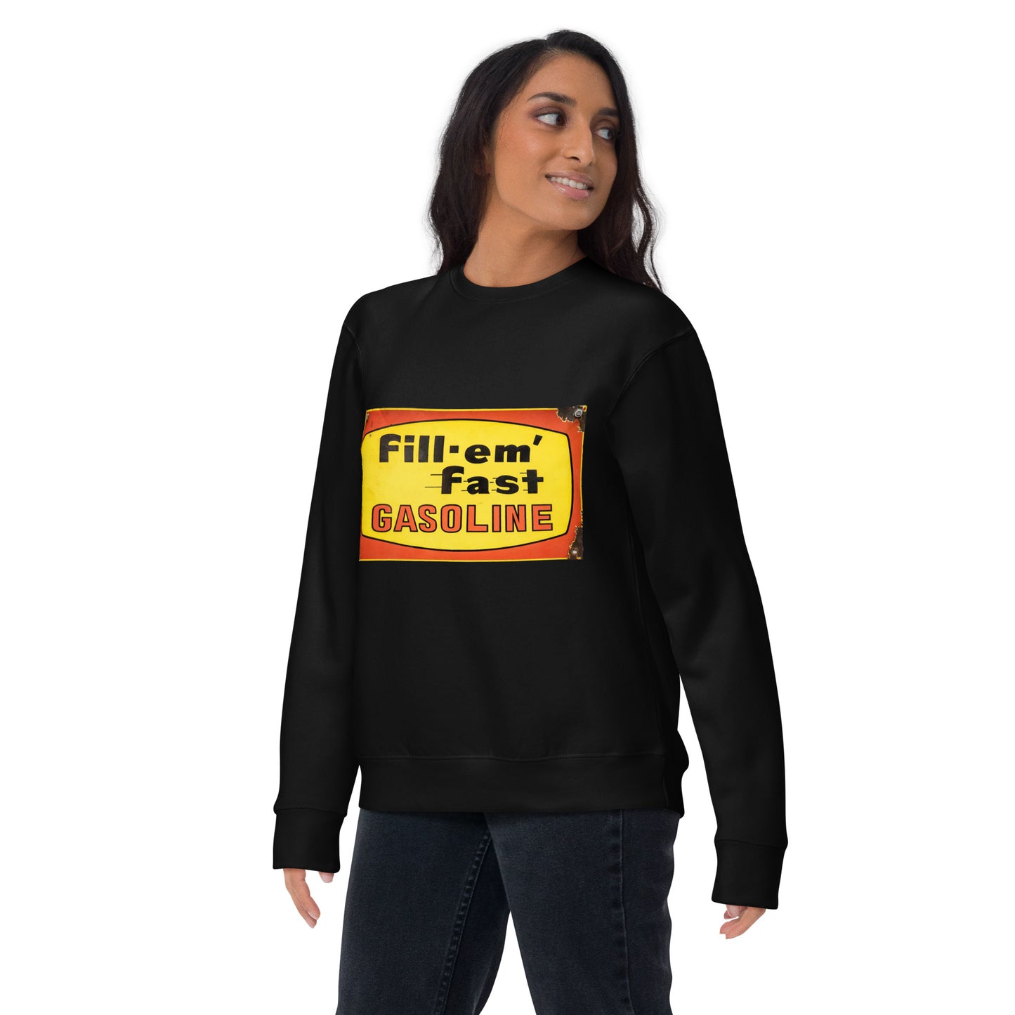 Vintage Gas Sign Patina Style Unisex Premium Sweatshirt