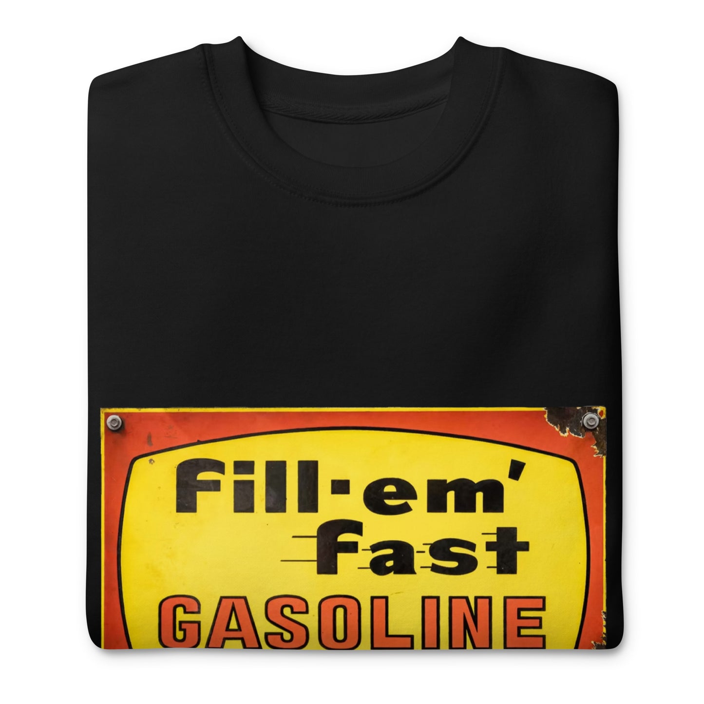Vintage Gas Sign Patina Style Unisex Premium Sweatshirt