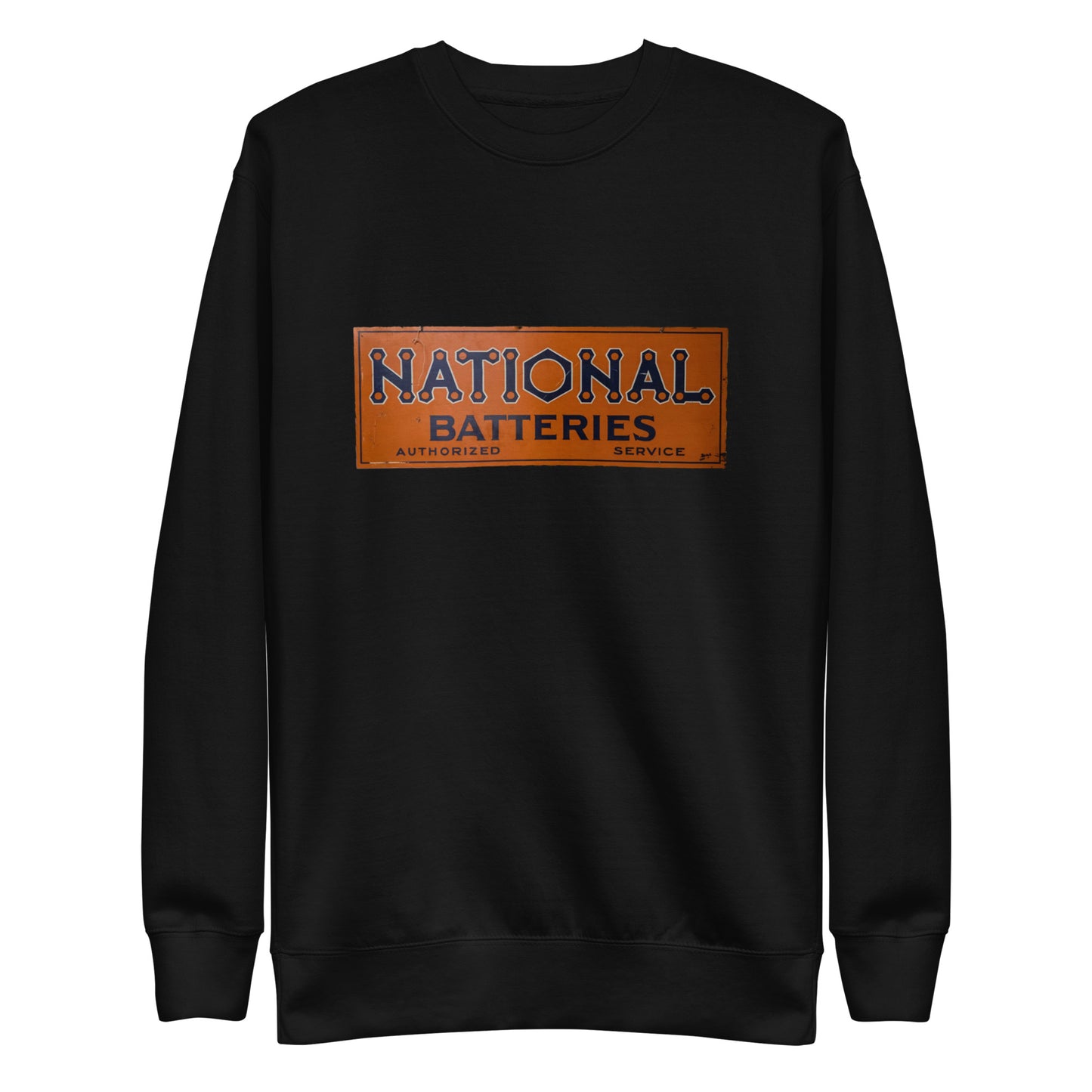 Retro National Battery Sign Patina Style Unisex Premium Sweatshirt