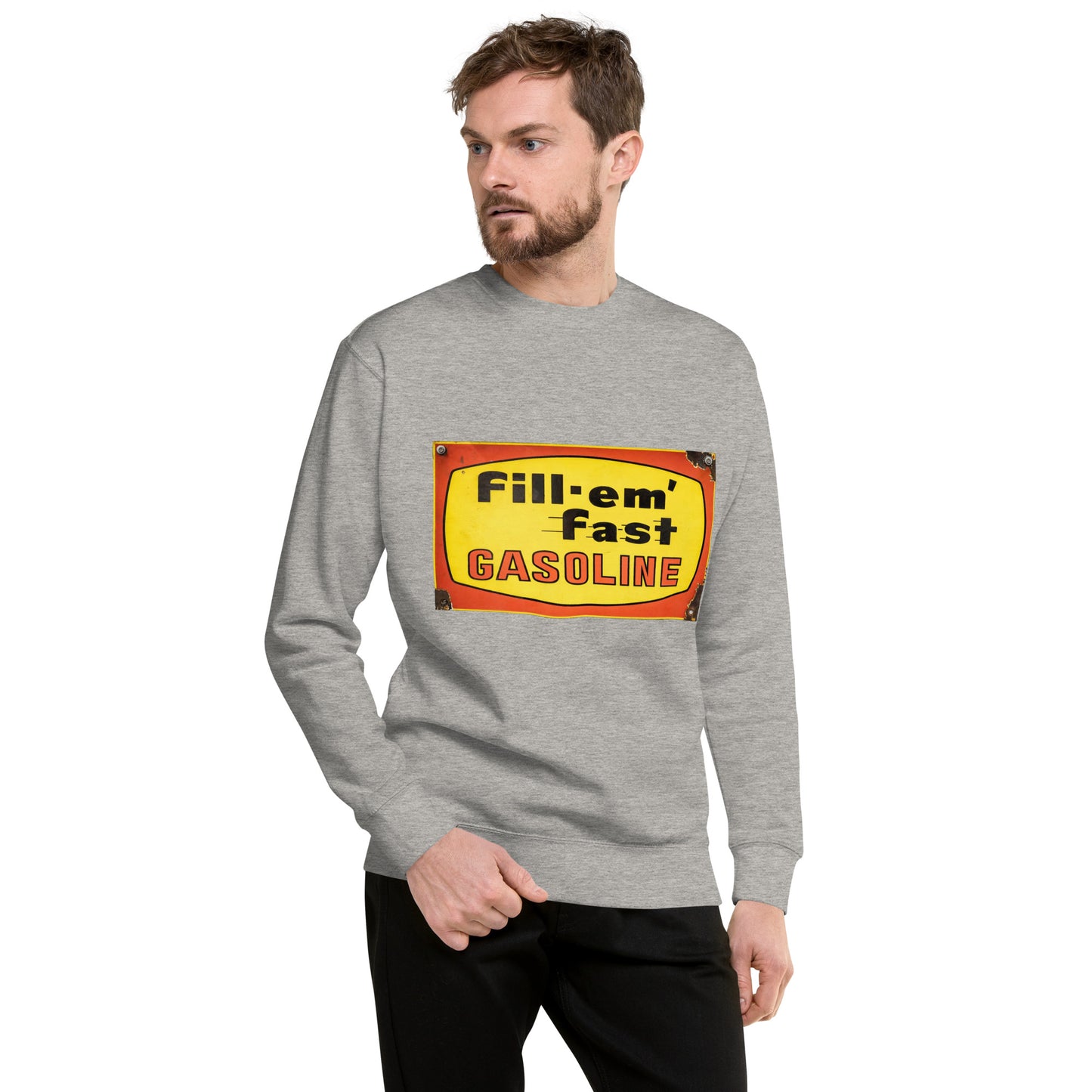 Vintage Gas Sign Patina Style Unisex Premium Sweatshirt